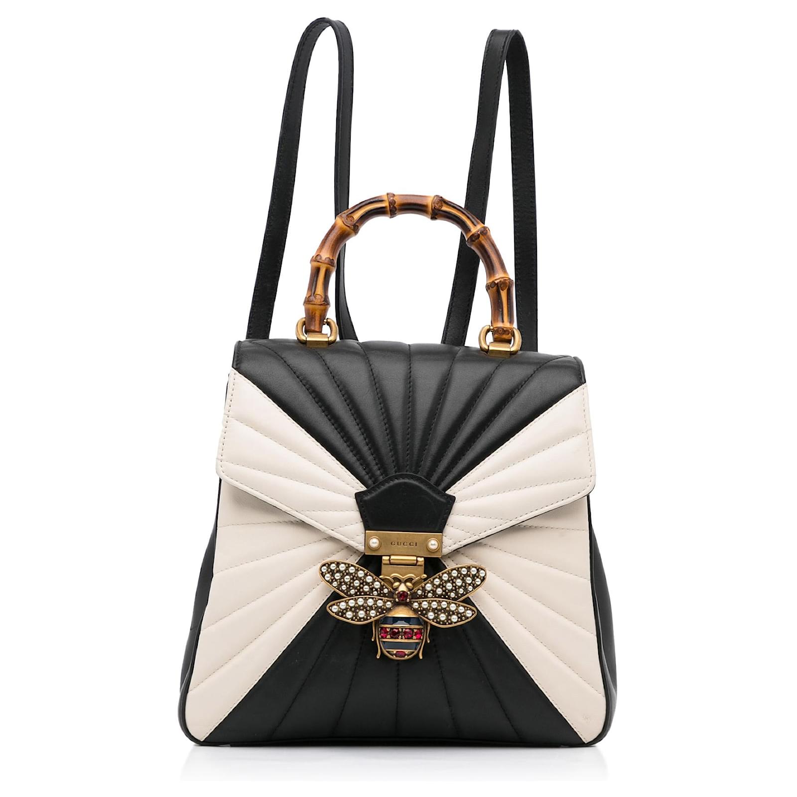 Sac a dos Gucci Queen Margaret en bambou blanc Cuir Veau facon poulain ref.964499 Joli Closet