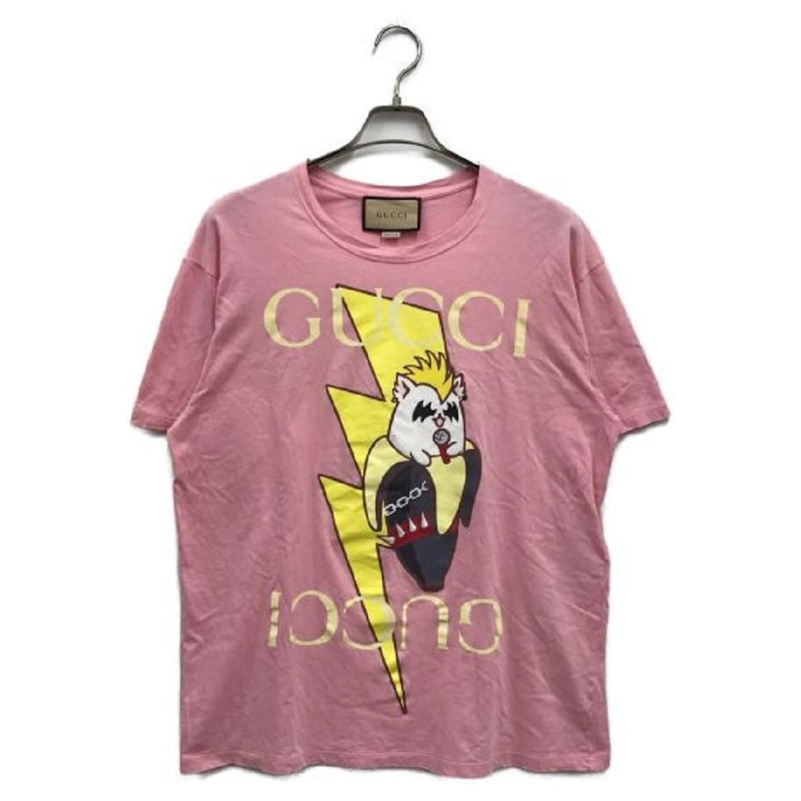 ****GUCCI Pink Short Sleeve T-Shirt