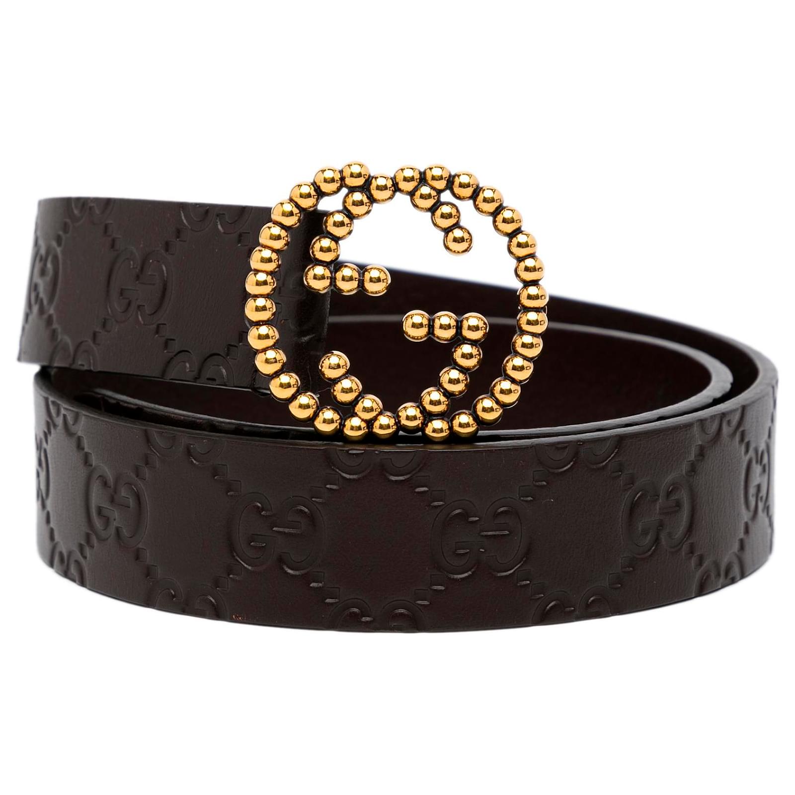 Gucci Brown Guccissima Leather Interlocking GG Buckle Belt 90CM Gucci