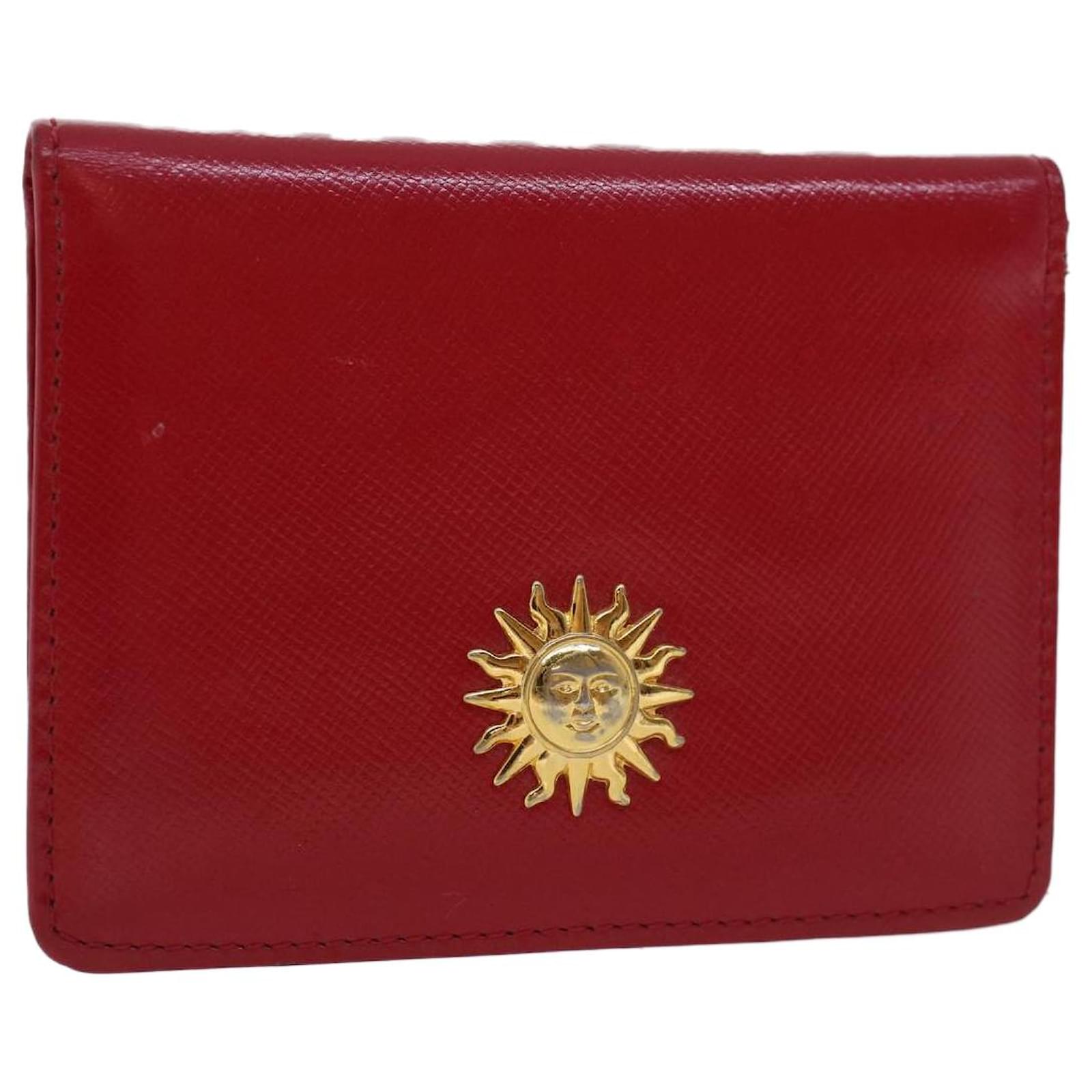 Versace Quilted Keychain Card Holder Red in Leather with Gold-tone - US