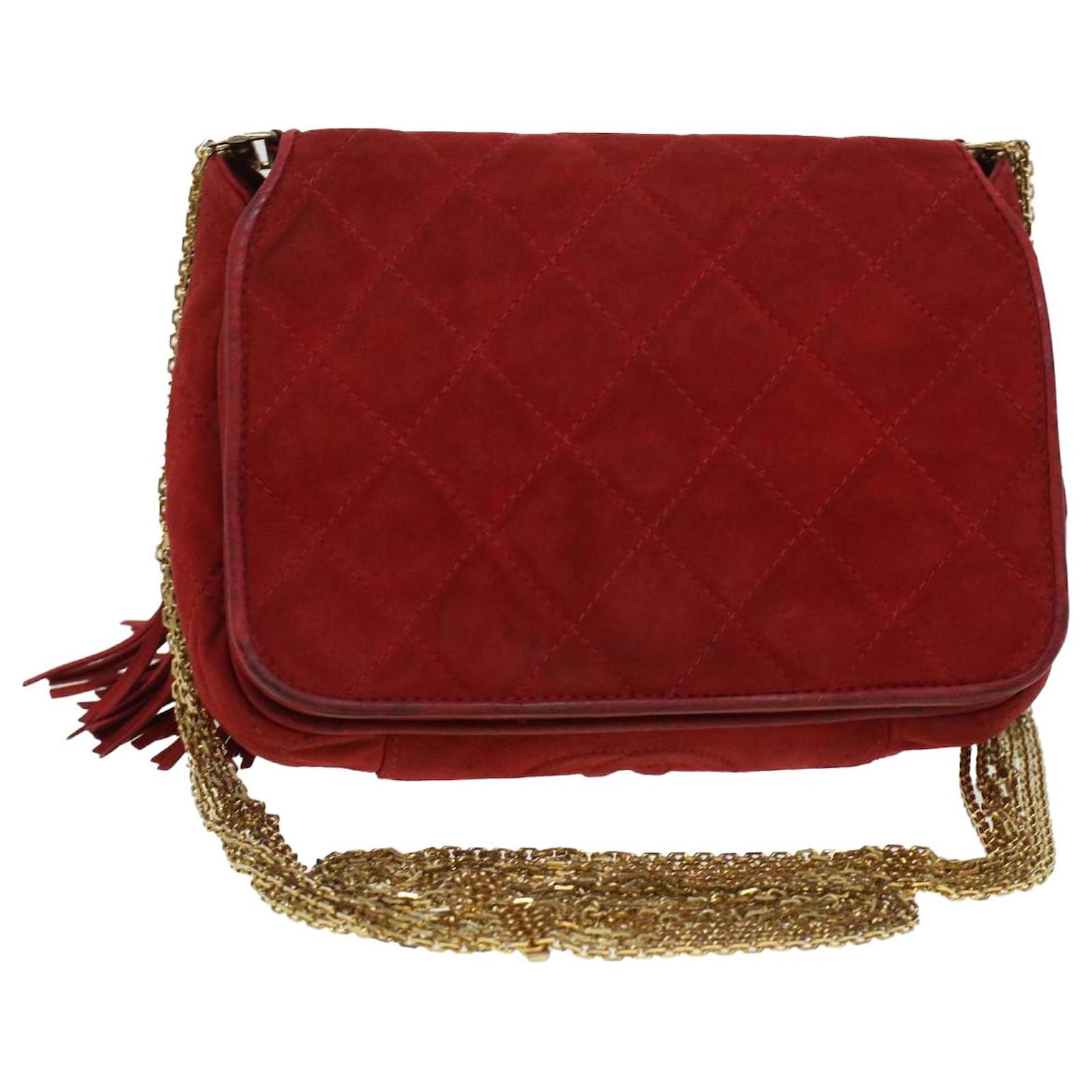 CHANEL Chain Shoulder Bag Suede Red Gold CC Auth bs6033 Golden ref.964855 -  Joli Closet