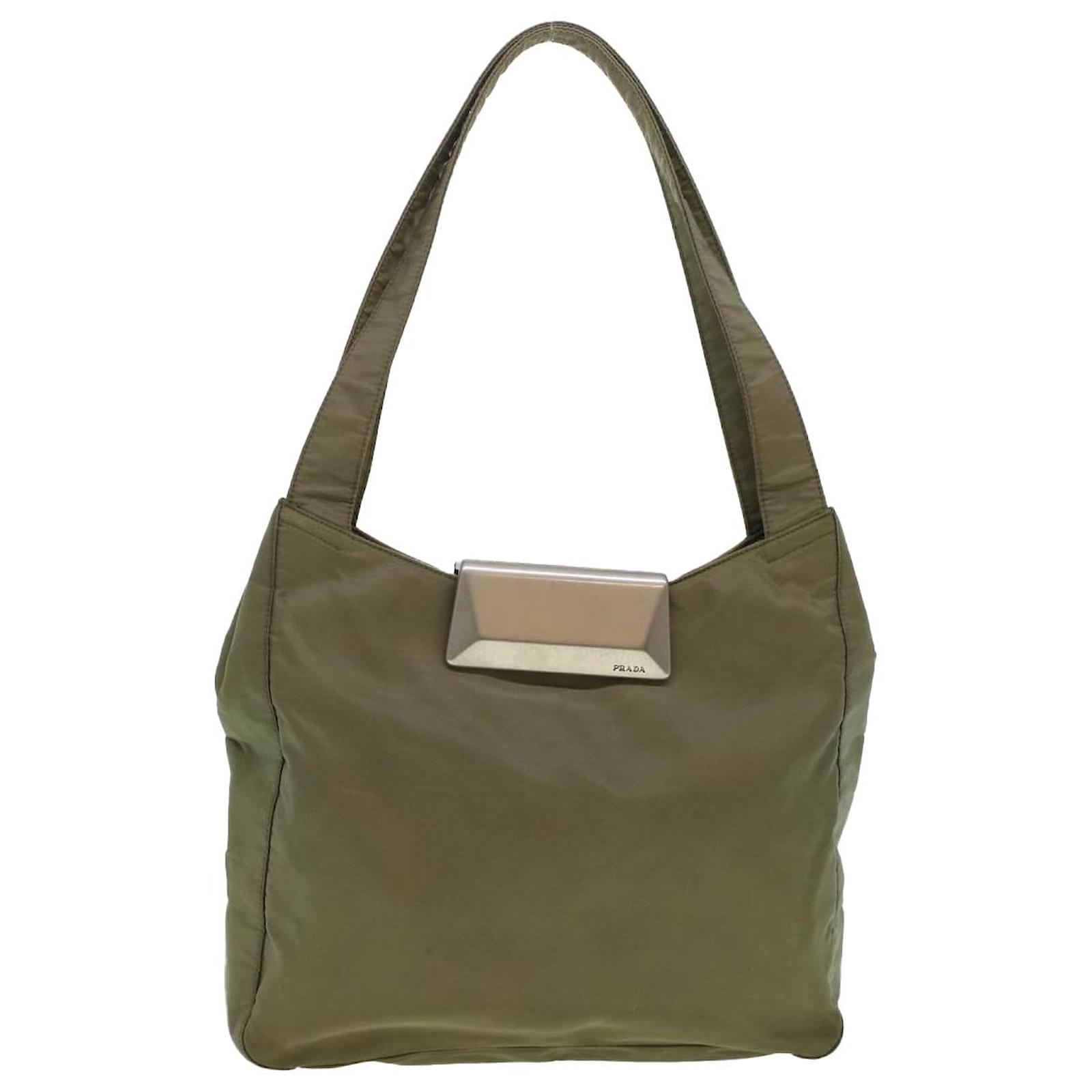 Nylon Shoulder Bag - Khaki green - Ladies