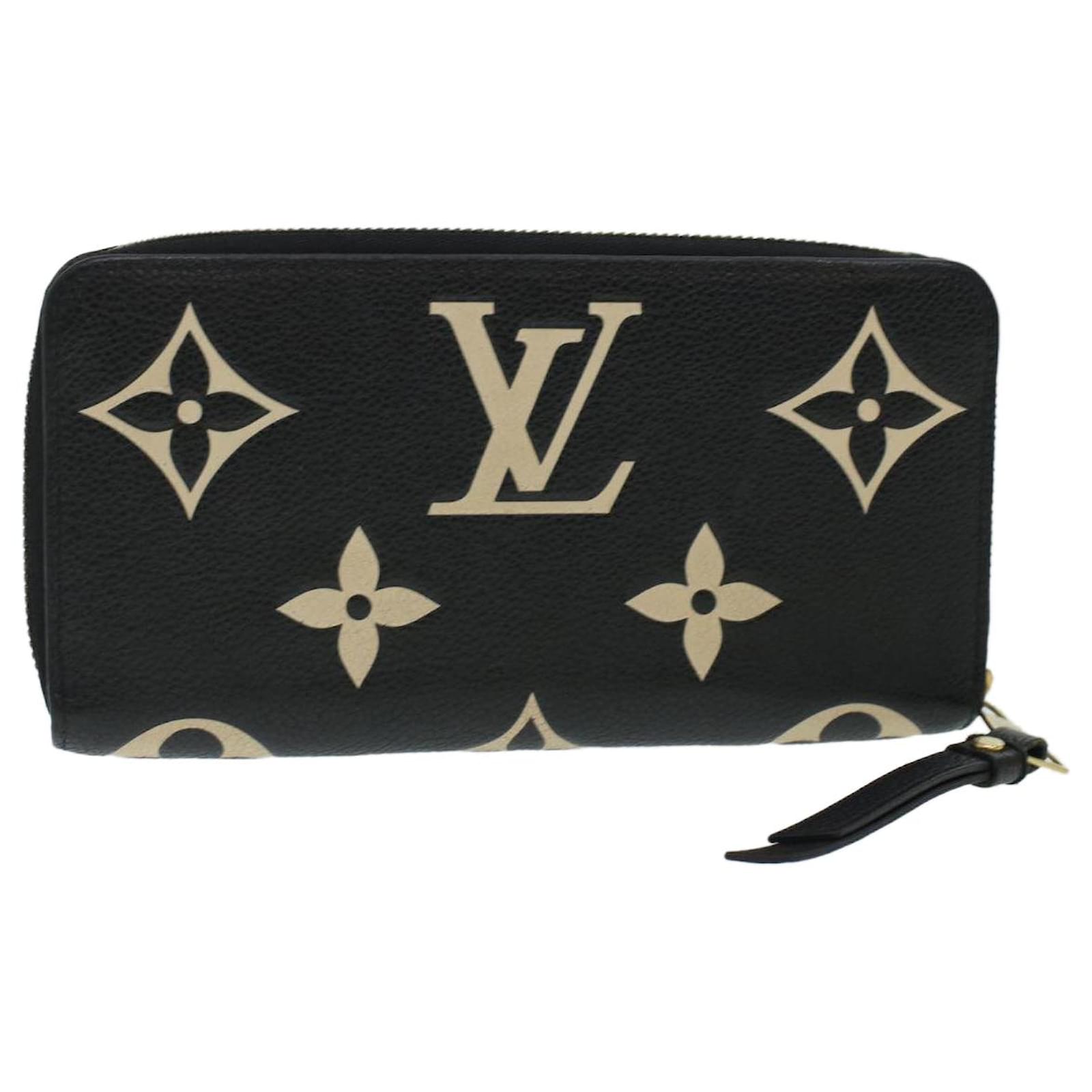 LOUIS VUITTON Monogram Empreinte Zippy Wallet Black Beige M80481 LV Auth  45062 ref.965165 - Joli Closet