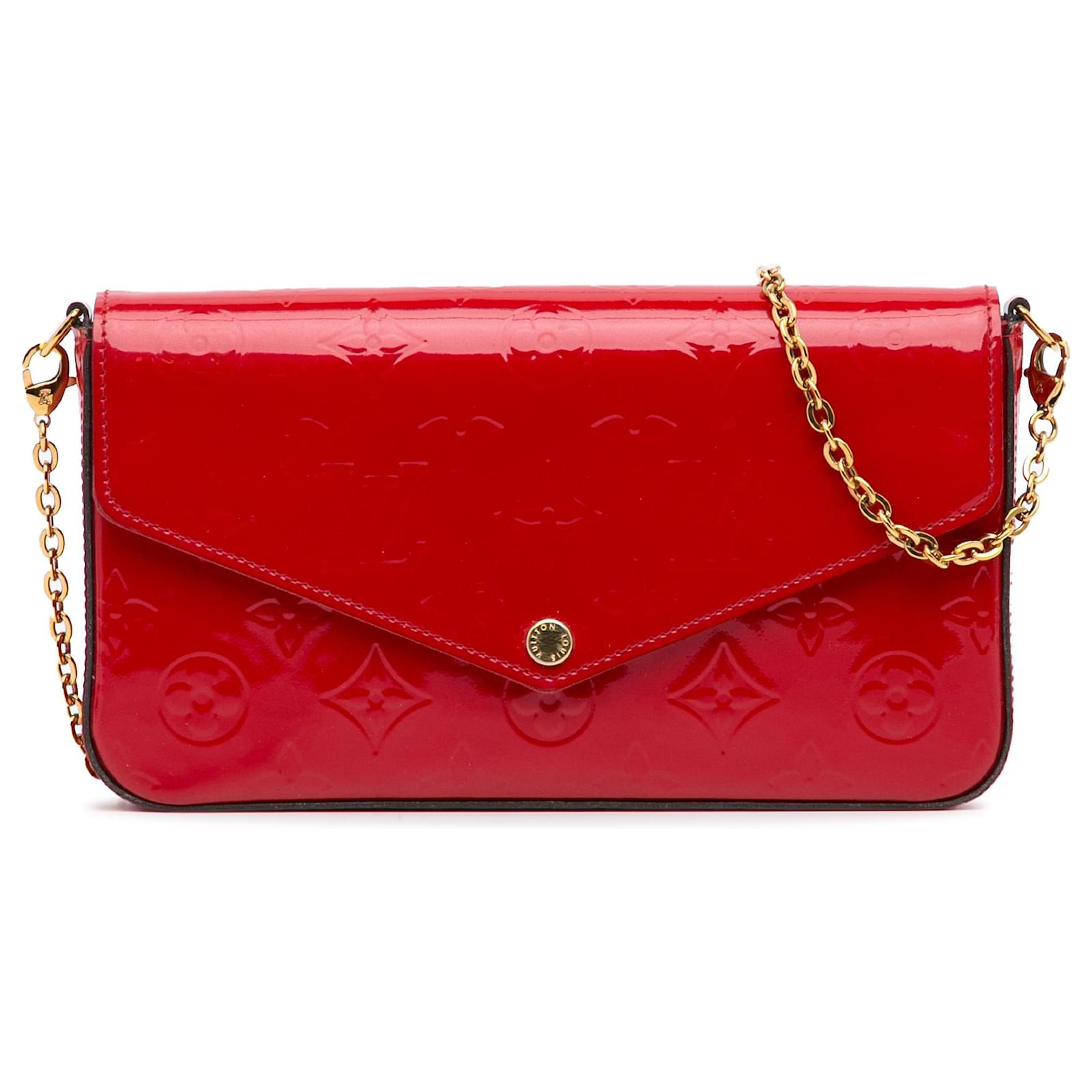 Louis Vuitton Monogram Vernis Pochette Felicie Red in 2023