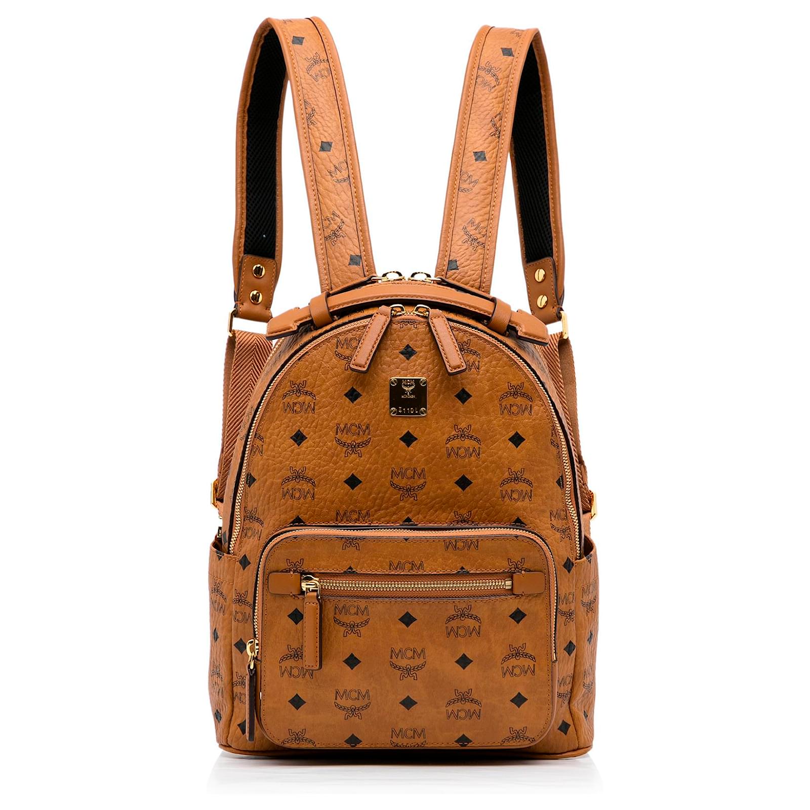 Red MCM Baroque Stark Backpack