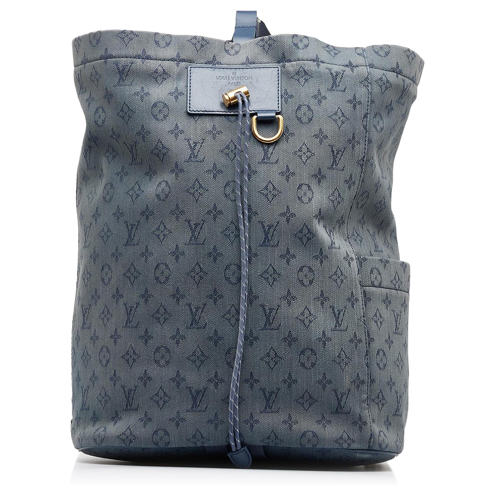 Louis Vuitton Blue Monogram Denim Chalk Backpack Cloth ref.966313
