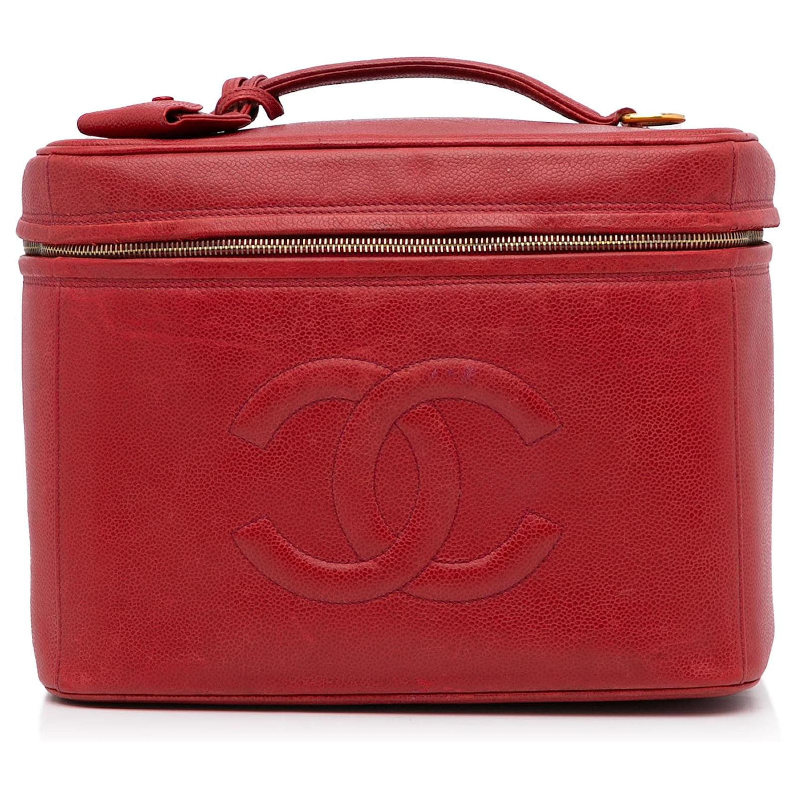 Chanel Red CC Caviar Vanity Bag