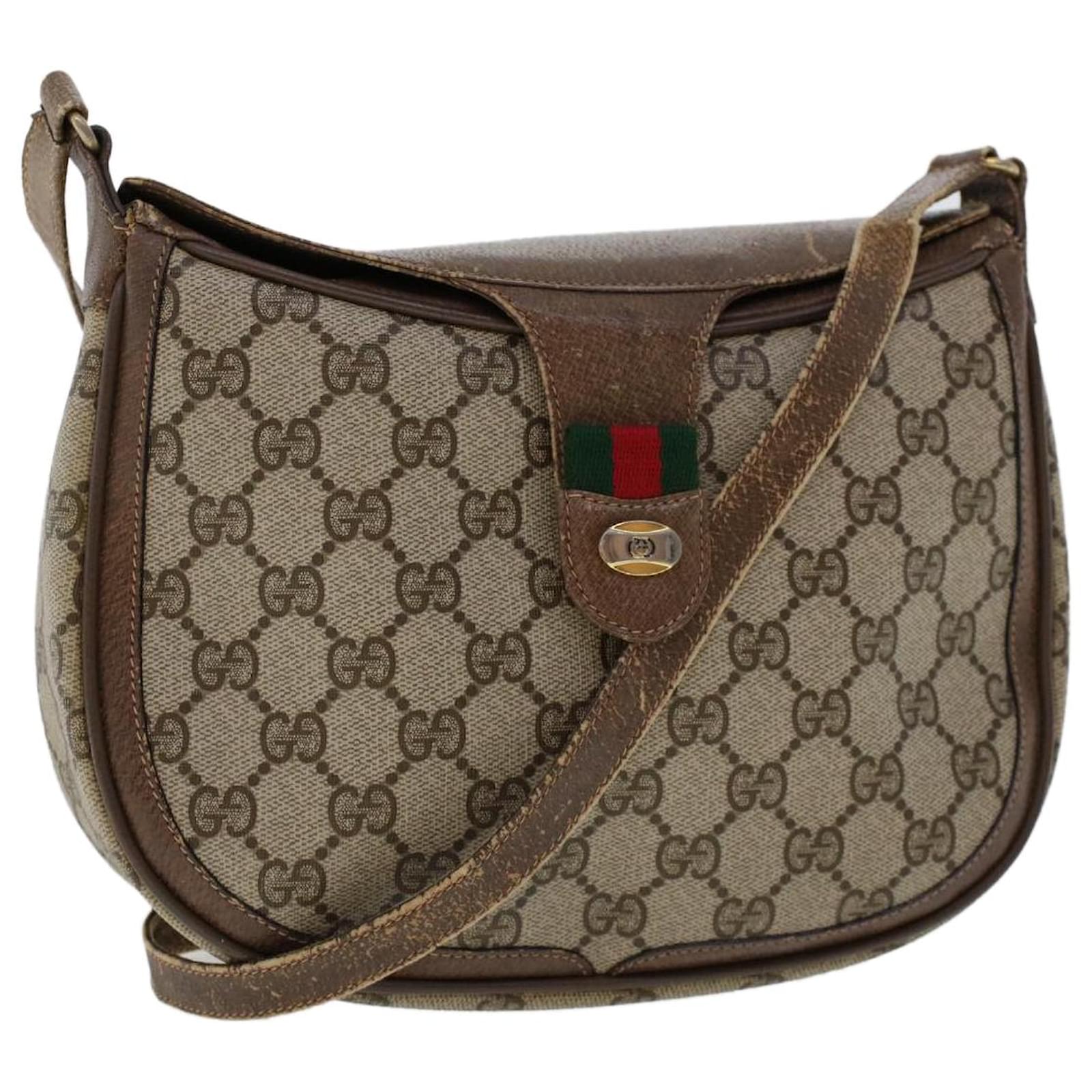 Auth GUCCI Web Sherry Line Shoulder / Crossbody 