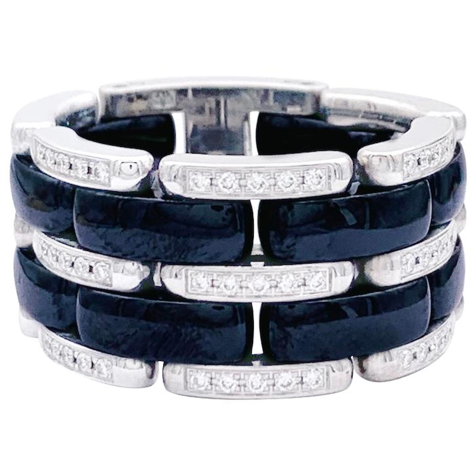 Chanel ring,Ultra, in white gold, black ceramic and diamonds. ref.966632  - Joli Closet