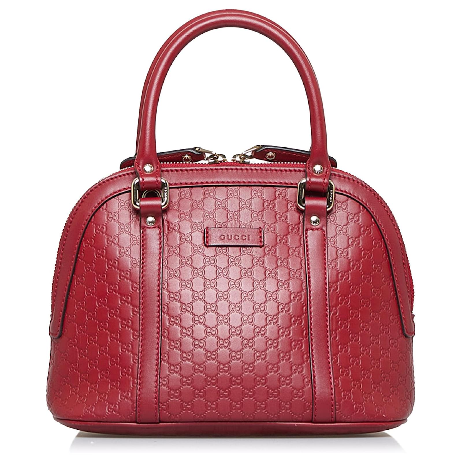 Sacoche Gucci Mini Microguccissima Dome Rouge Cuir Veau fa?�on poulain ref.966961 - Joli Closet