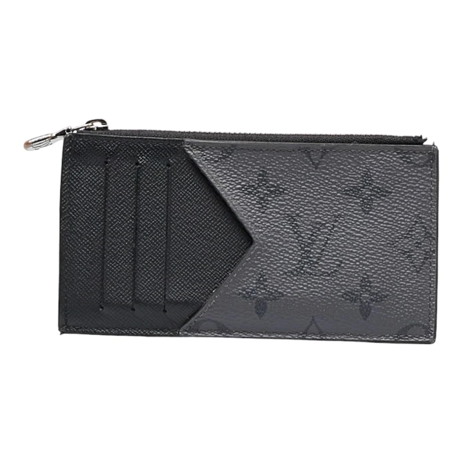 coin card holder cloth small bag Louis Vuitton Black in Cloth