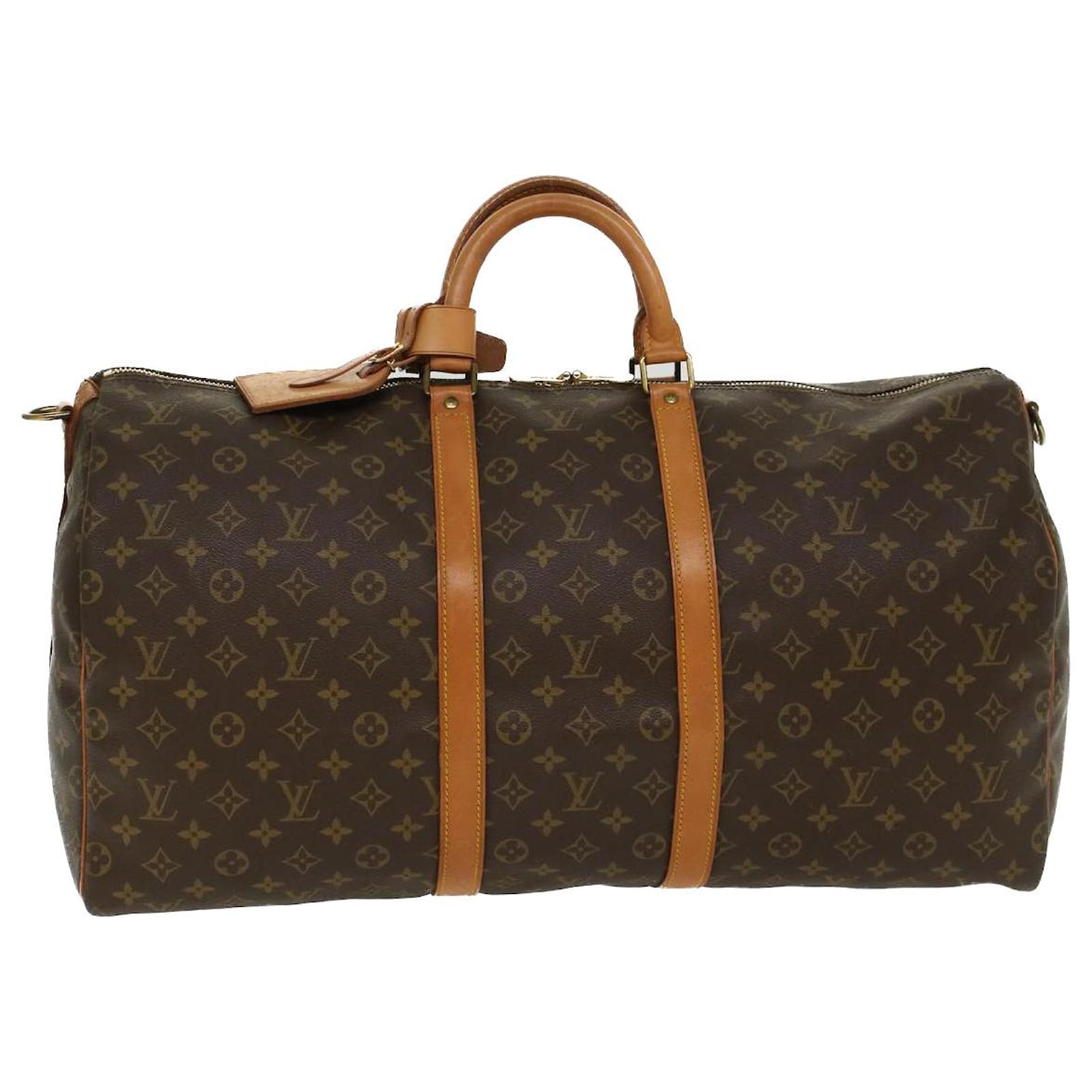 LOUIS VUITTON Monogram Keepall Bandouliere 55 Boston Bag