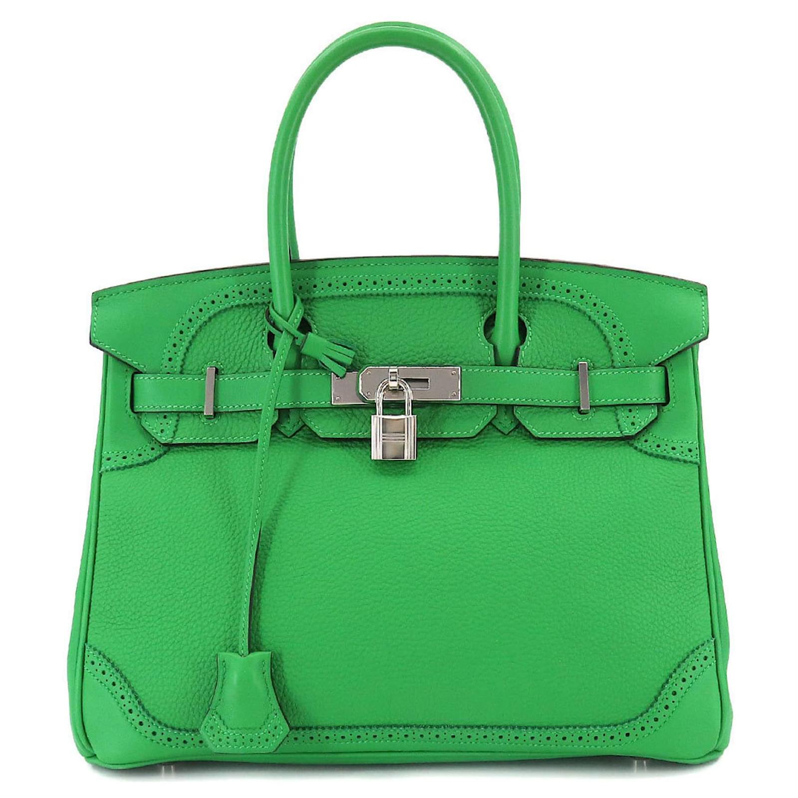 Hermès HERMES BIRKIN 30 Green Leather ref.968599 Joli Closet