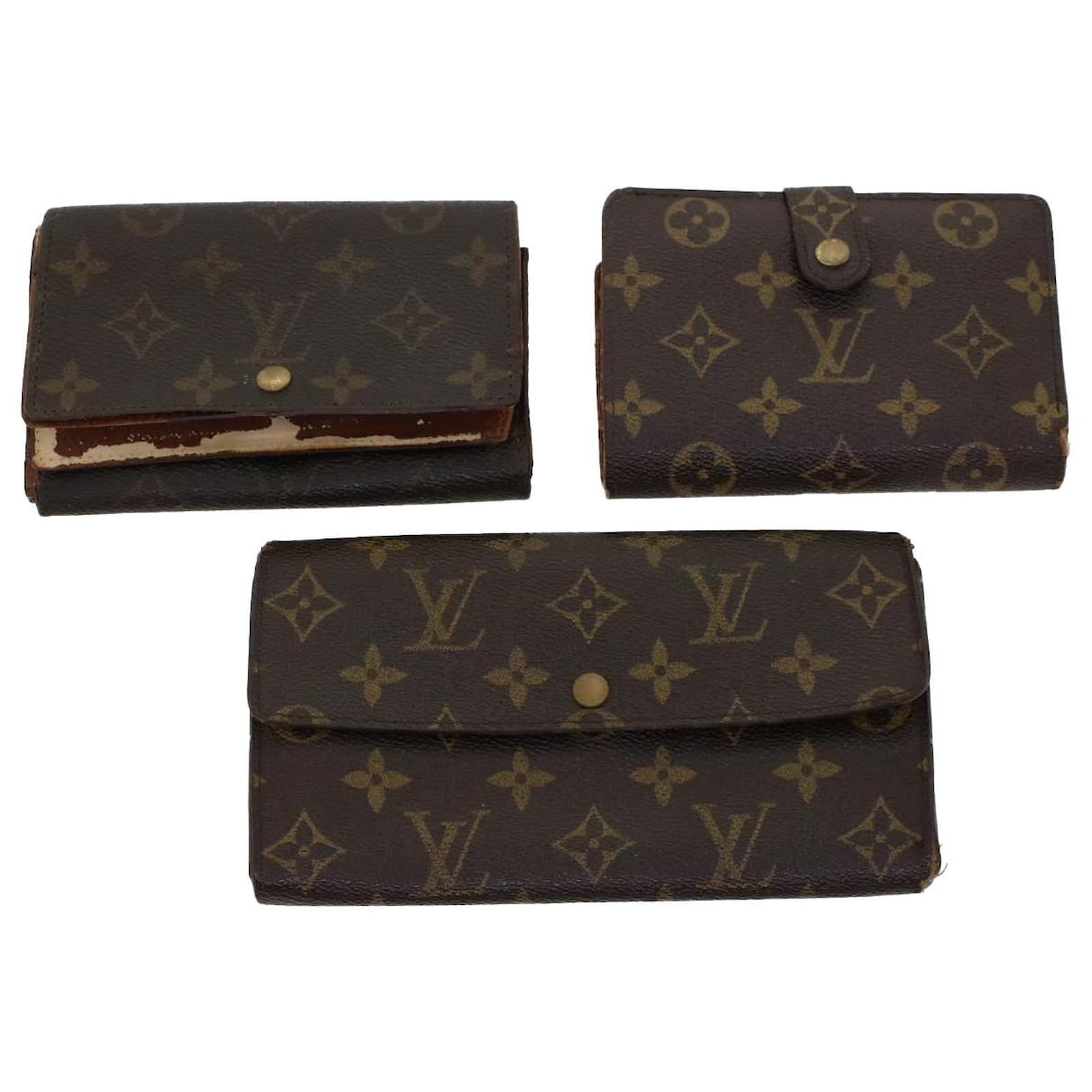 LOUIS VUITTON Bifold Wallet Louis Vuitton M61675 Portefeuille Marco Monogram  Brown Fold