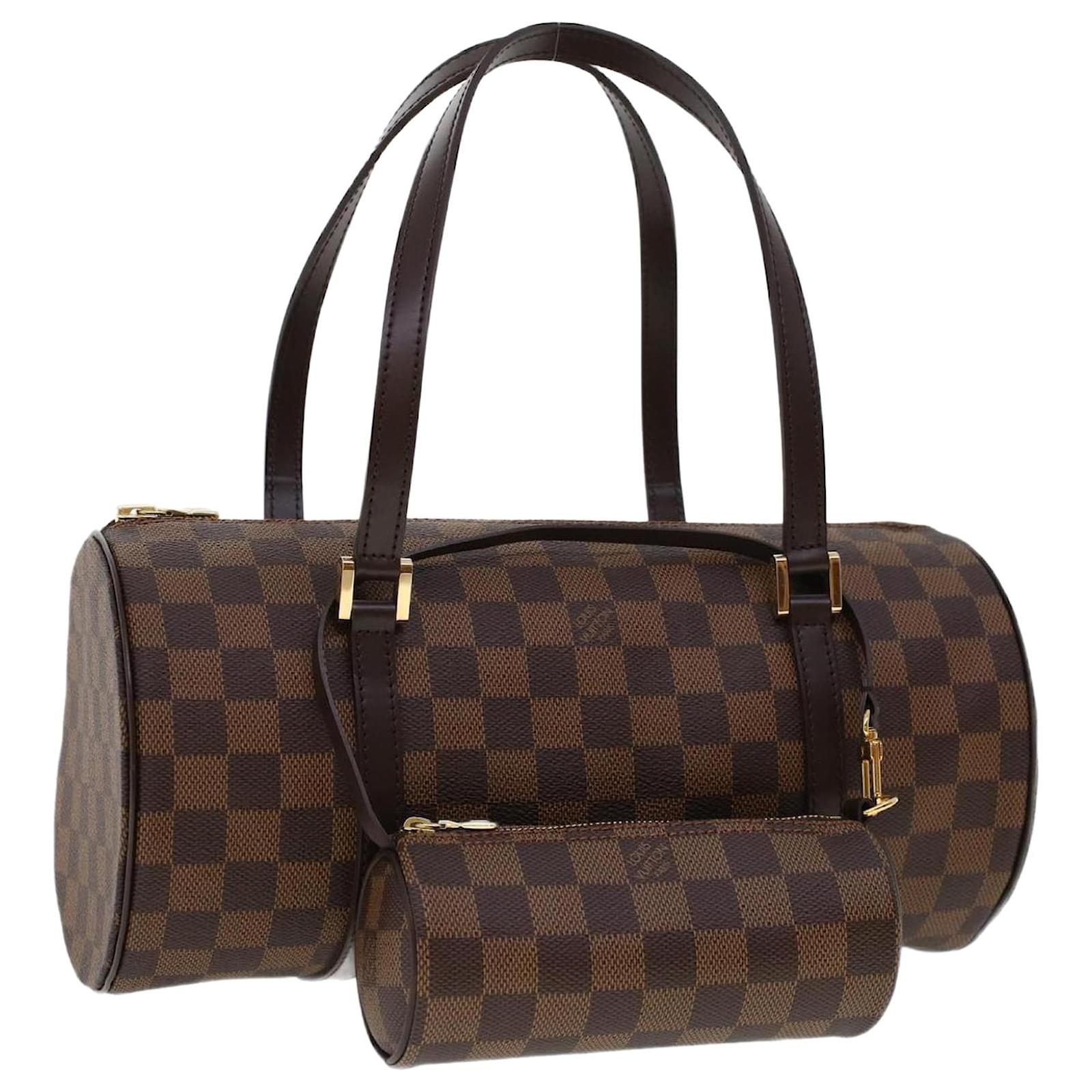 Auth Louis Vuitton Damier Ebene Papillon 30 Handbag Brown N51303
