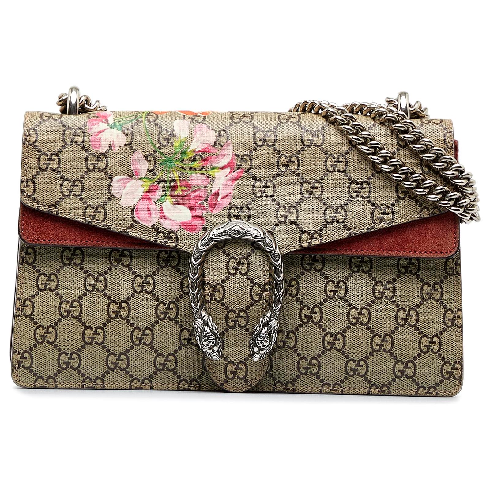 Gucci Brown Small GG Supreme Blooms Dionysus Shoulder Bag Beige Cloth Cloth  ref.968924 - Joli Closet