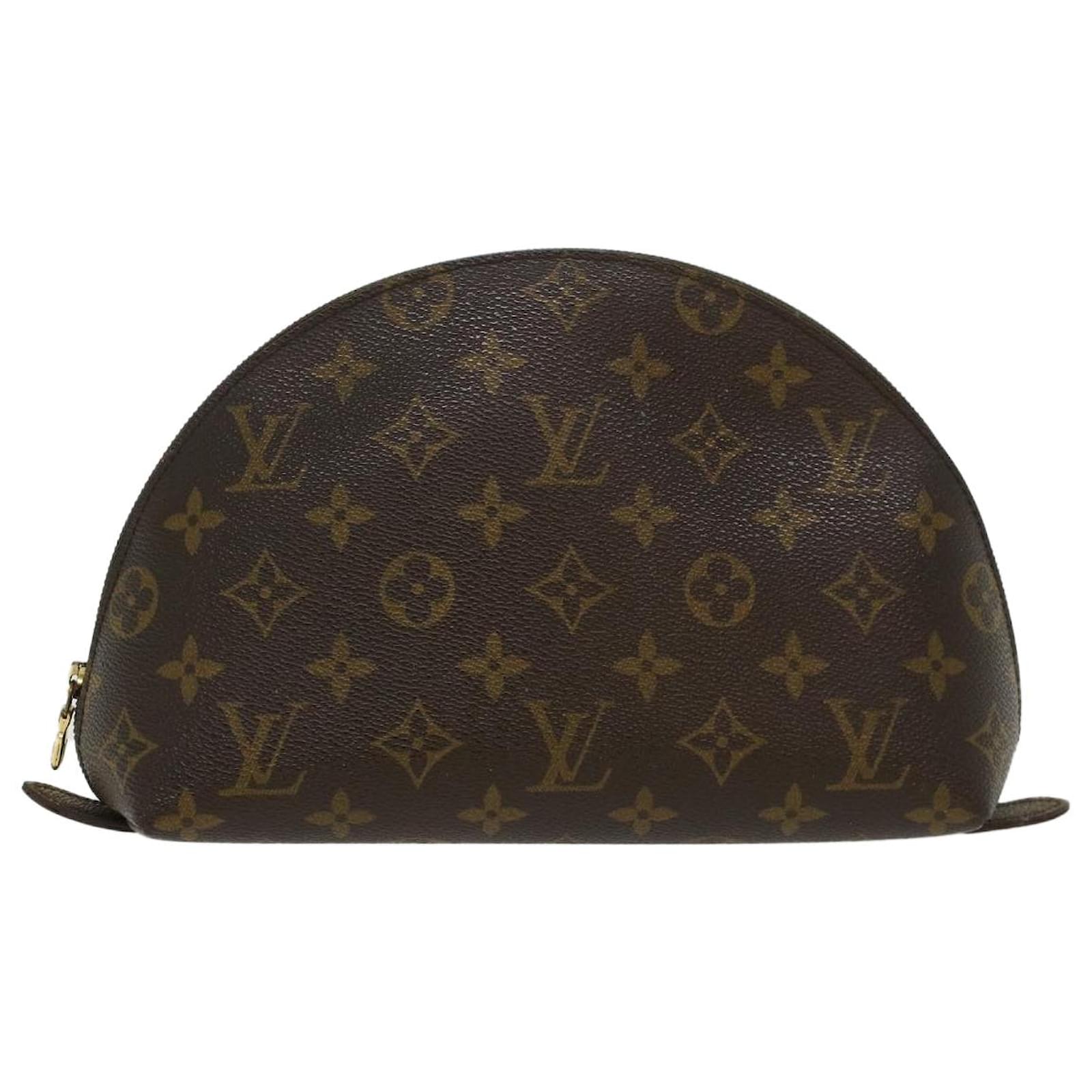 LOUIS VUITTON Monogram Trousse Demi Ronde Cosmetic Pouch M47520 LV