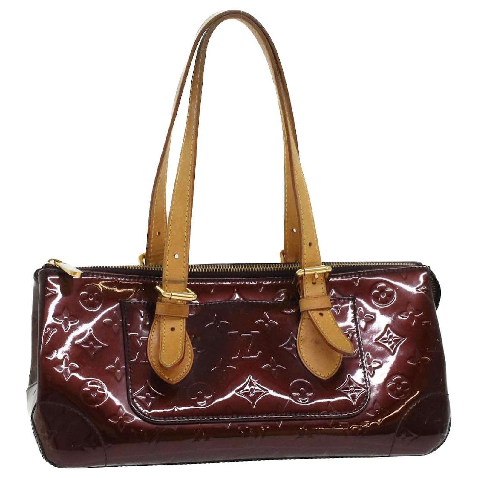 Louis Vuitton Monogram Vernis Rosewood Avenue Hand Bag Perle M93508 Auth am3438