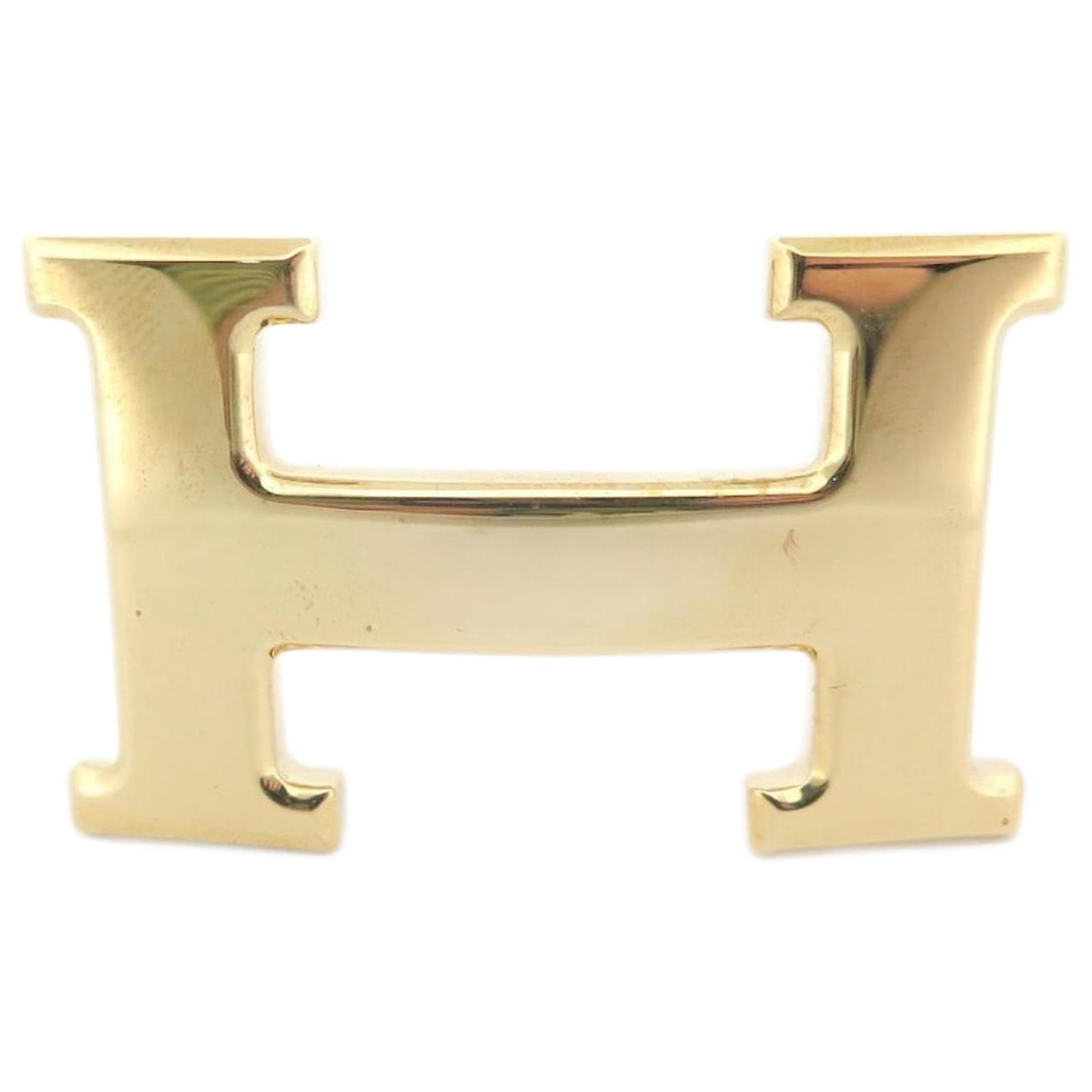 Hermes 18K Gold 'H' Buckle Reversible Belt