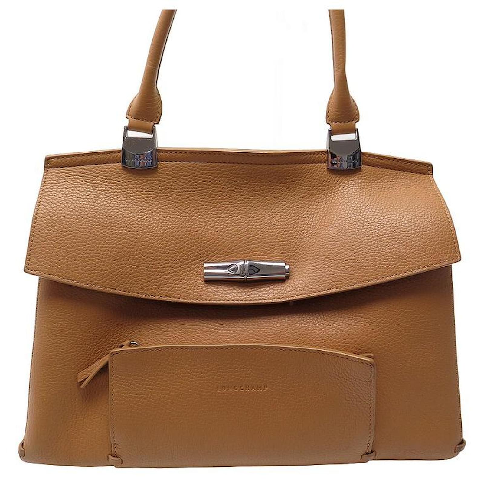 LONGCHAMP MADELEINE HANDBAG CAMEL GRAINED LEATHER L2078886117 HANDBAG PURSE ref.969315 Joli Closet