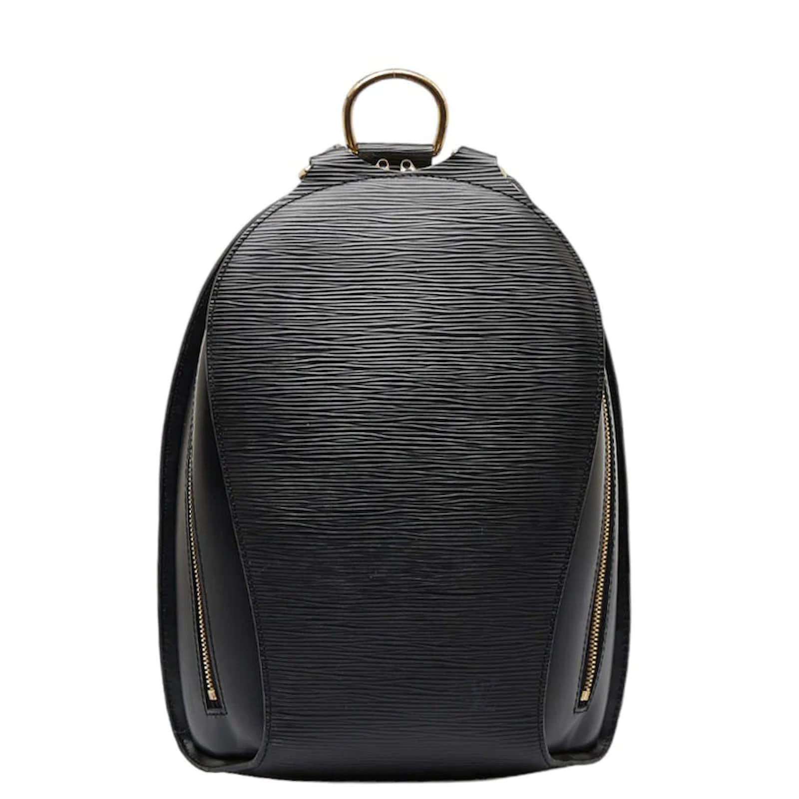 Pre-owned Louis Vuitton Mabillon Leather Backpack In Black