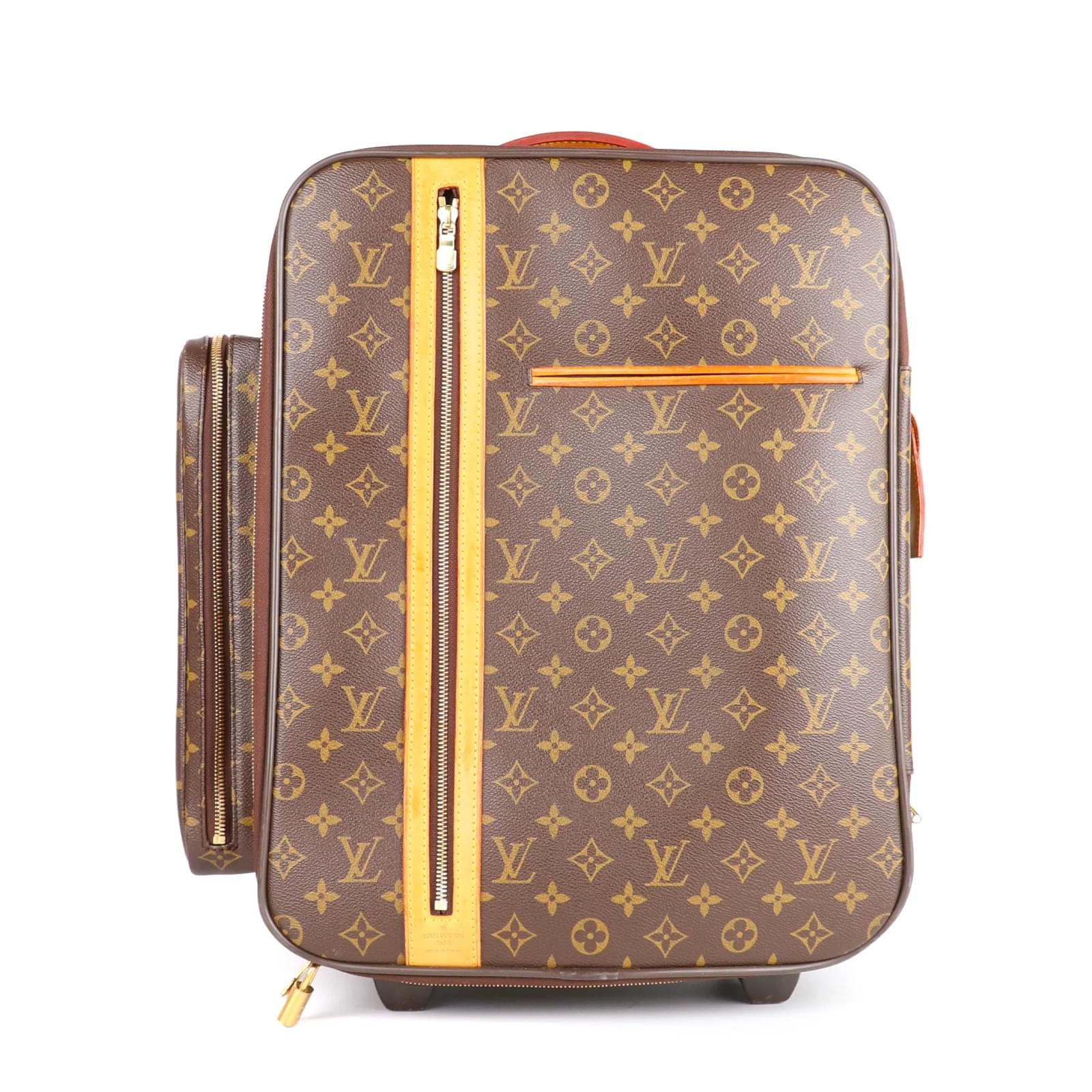 VINTAGE! LOUIS VUITTON Brown Monogram Leather Carry-on Bag Suitcase Luggage