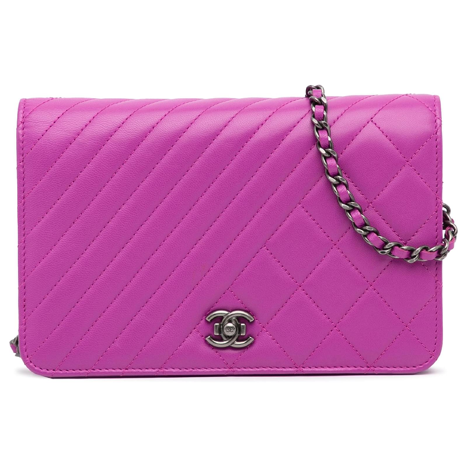 Chanel Purple CC Wallet On Chain Leather Pony-style calfskin ref.970143 -  Joli Closet