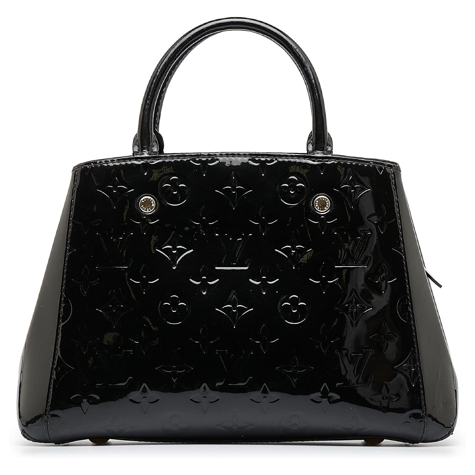 Louis Vuitton Black Monogram Vernis Montaigne BB Leather Patent leather  ref.970173 - Joli Closet