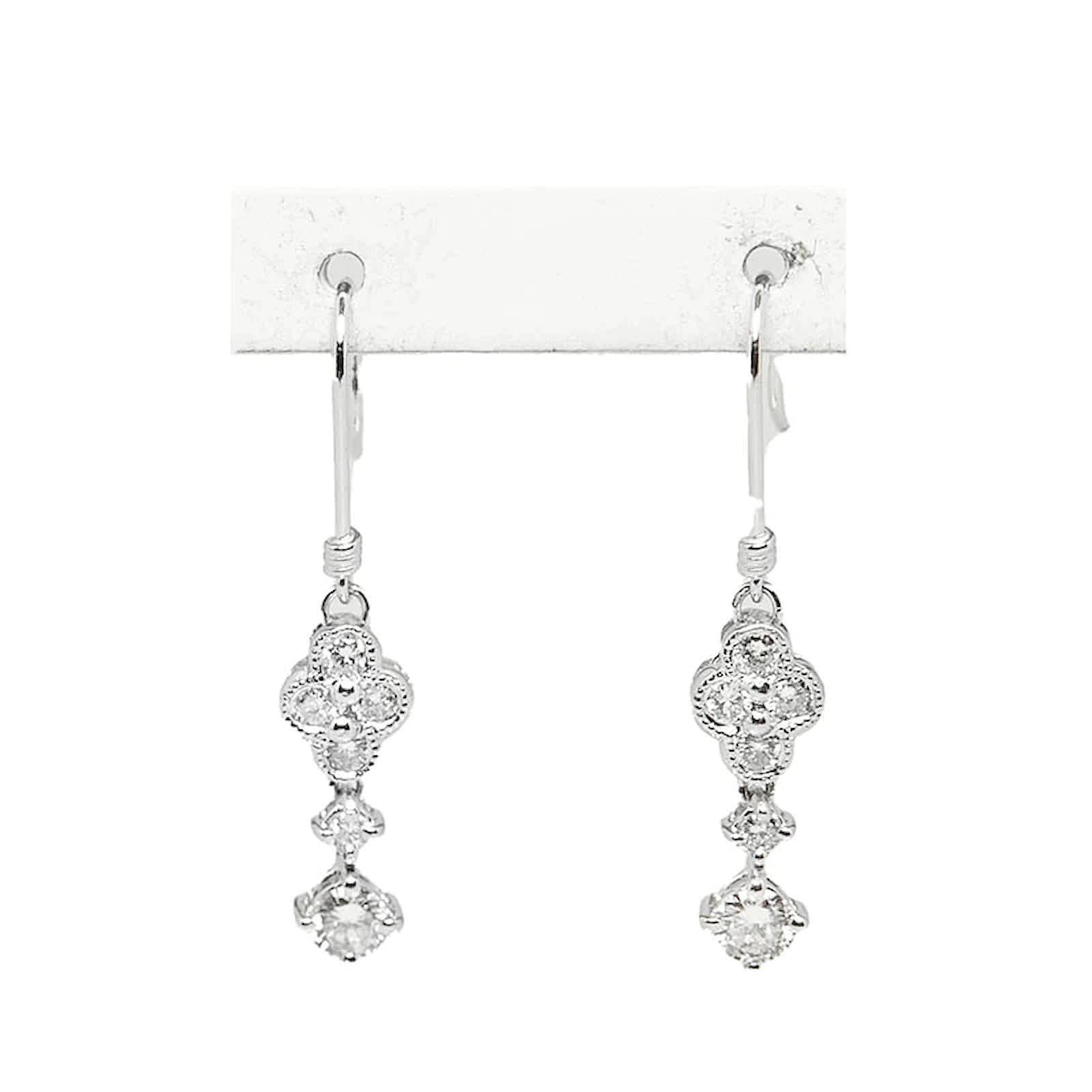 Color Blossom Long Earrings, White Gold And Diamonds - Jewelry - Categories