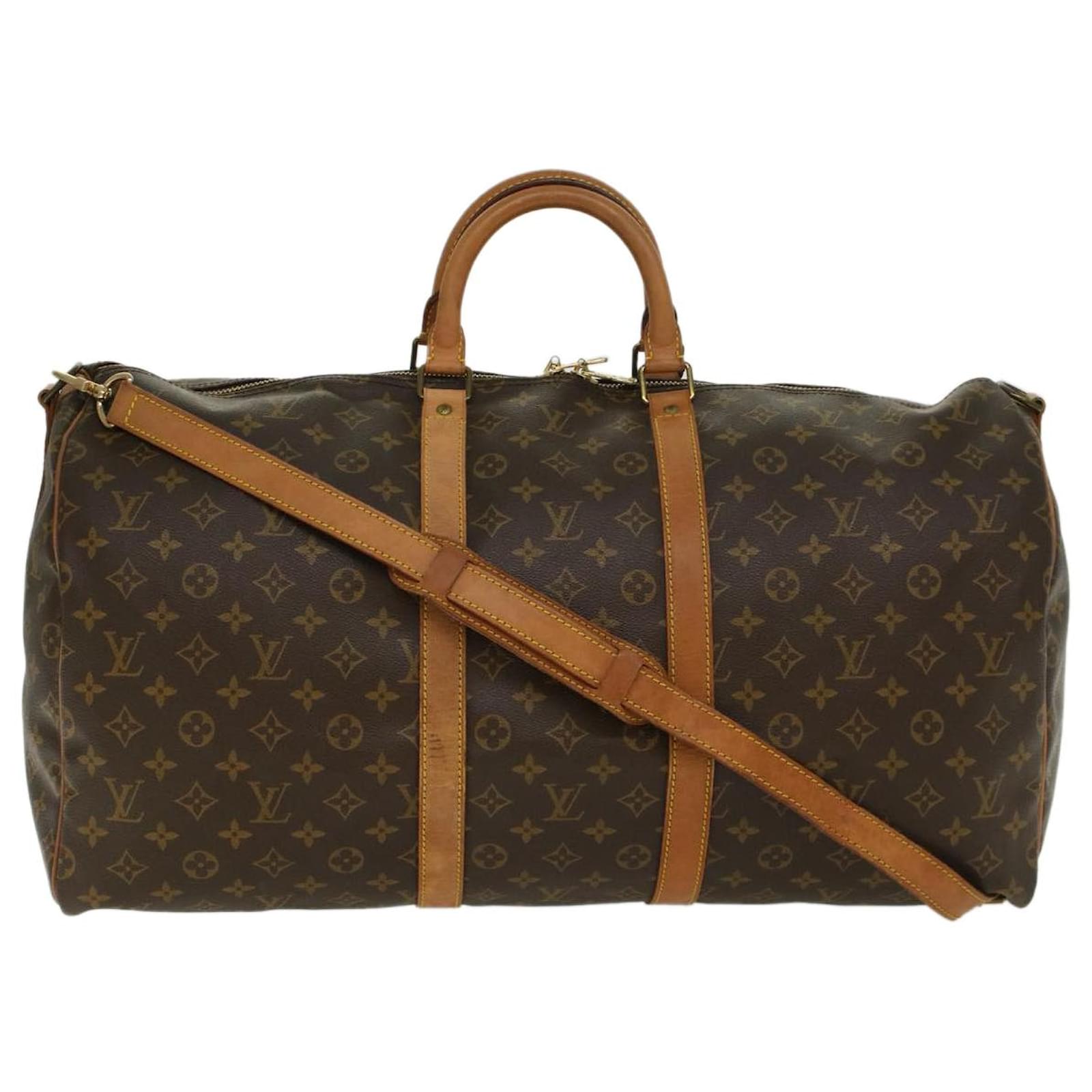 LOUIS VUITTON Monogram Keepall Bandouliere 55 Boston Bag