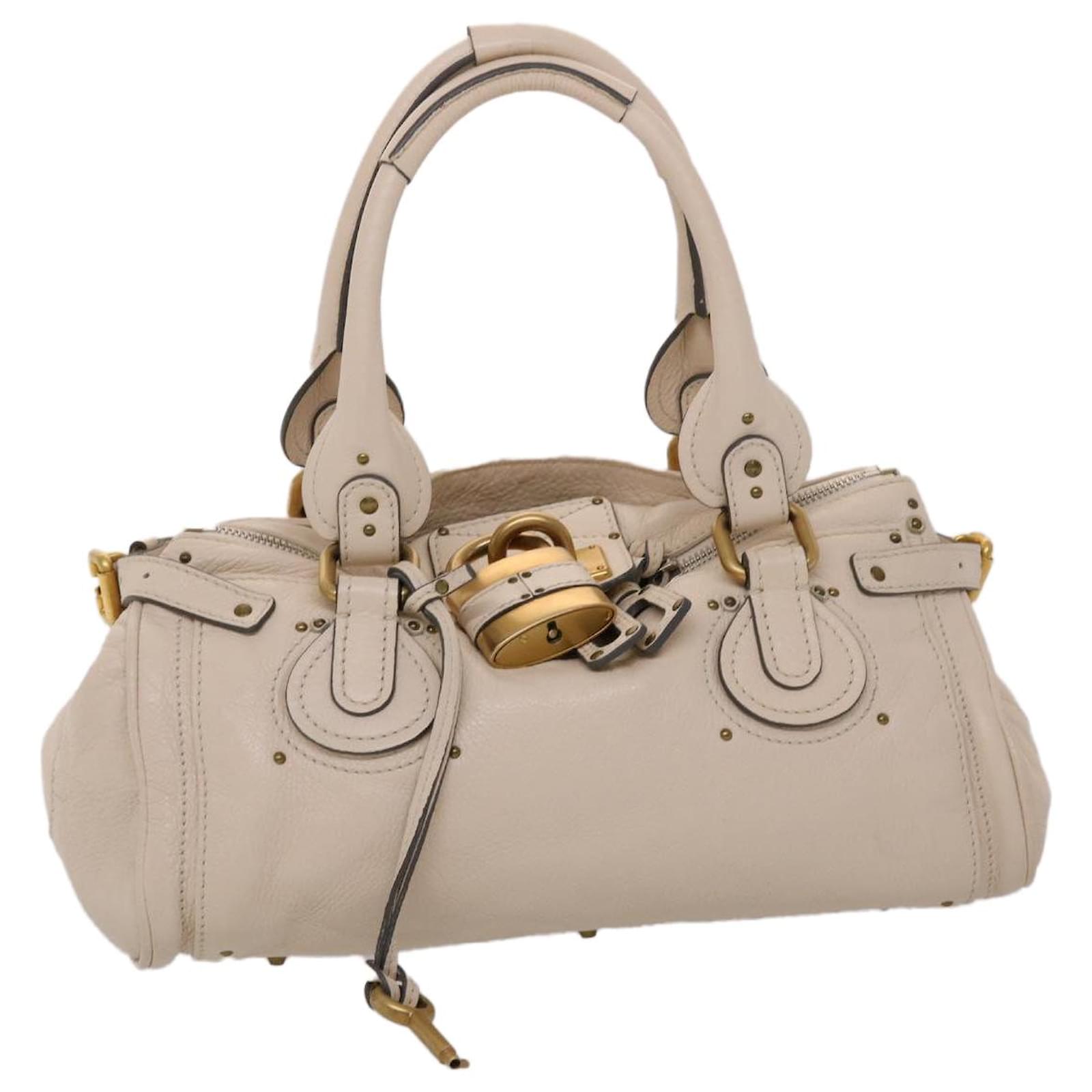 Chloé Chloe Paddington Hand Bag Leather Beige Auth yk7460 ref