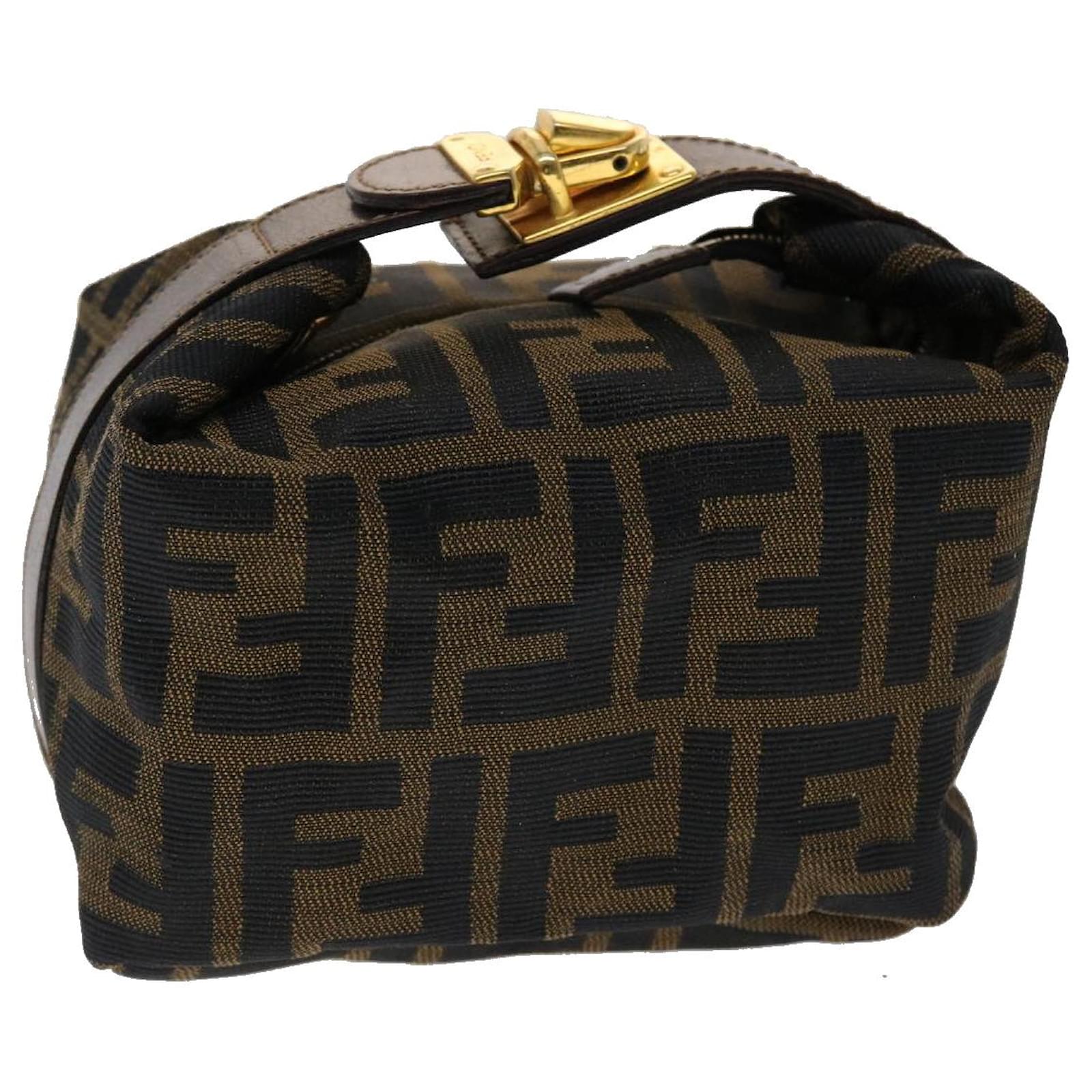 FENDI Zucca Canvas Hand Bag Black Brown Auth yk7553b ref.970359 - Joli  Closet