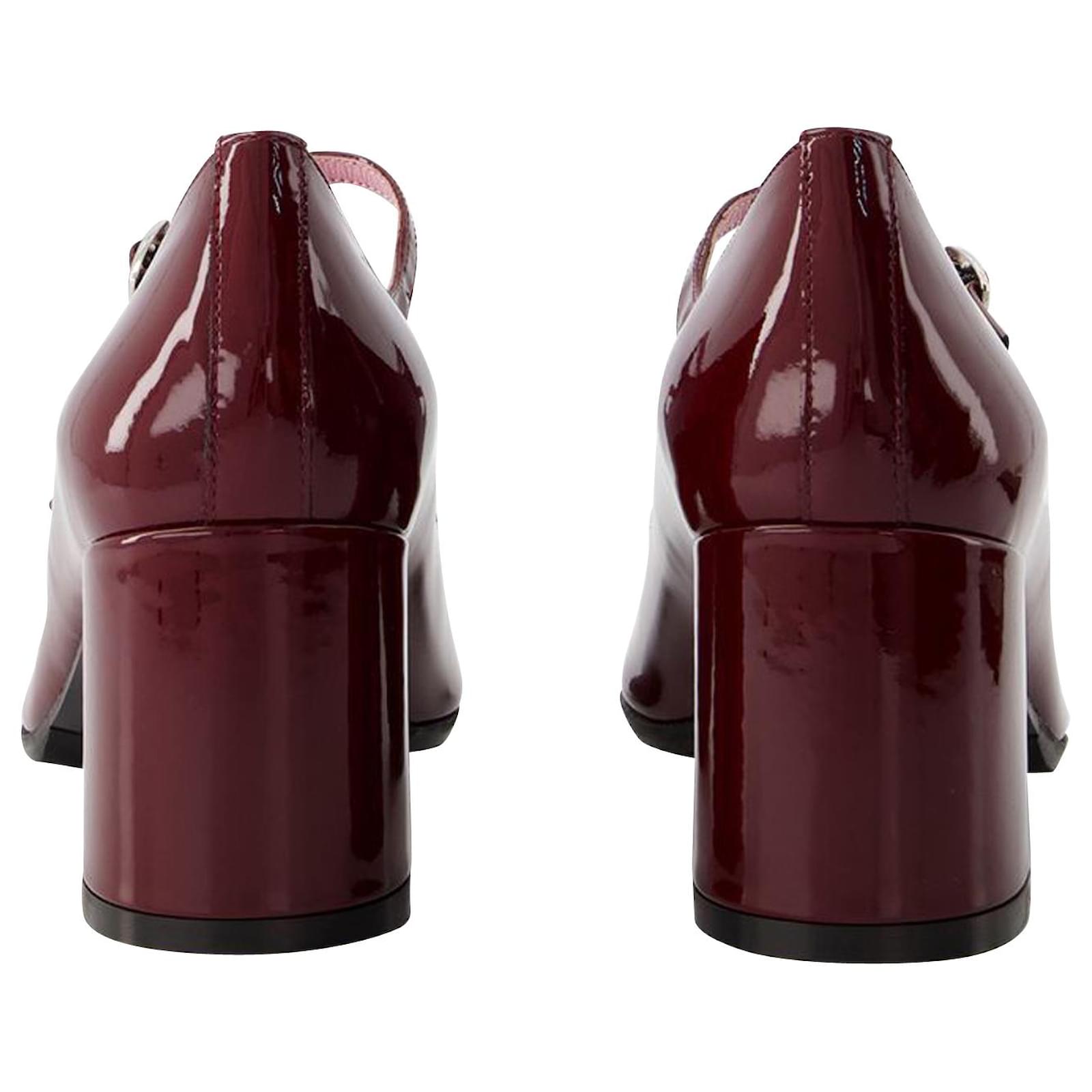 Escarpins Alice Carel Cuir Verni Bordeaux Rouge