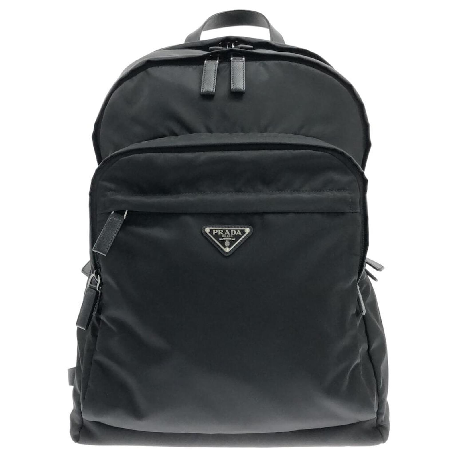 Prada Re-nylon Saffiano Leather Briefcase Bag in Black for Men