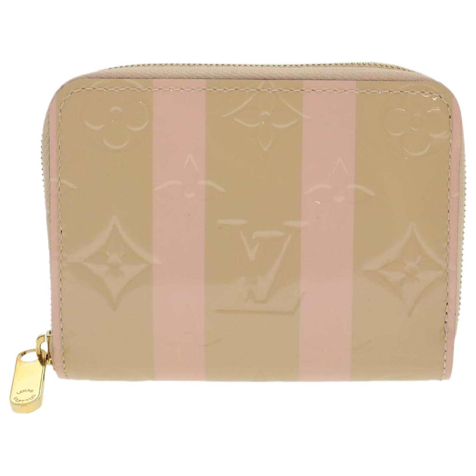 LOUIS VUITTON LV MONOGRAM LEATHER COIN PURSE GOLD ZIPPER WALLET