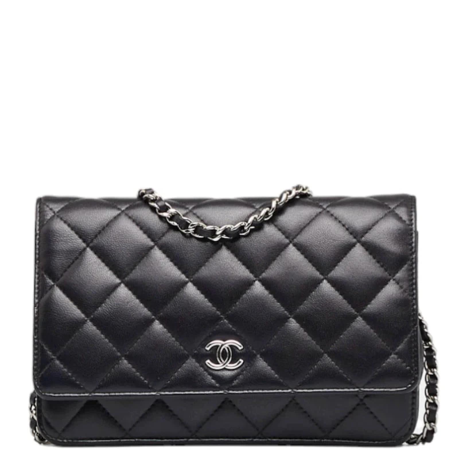 CHANEL CC Chain Around Flap Quilted Leather Crossbody Bag Black