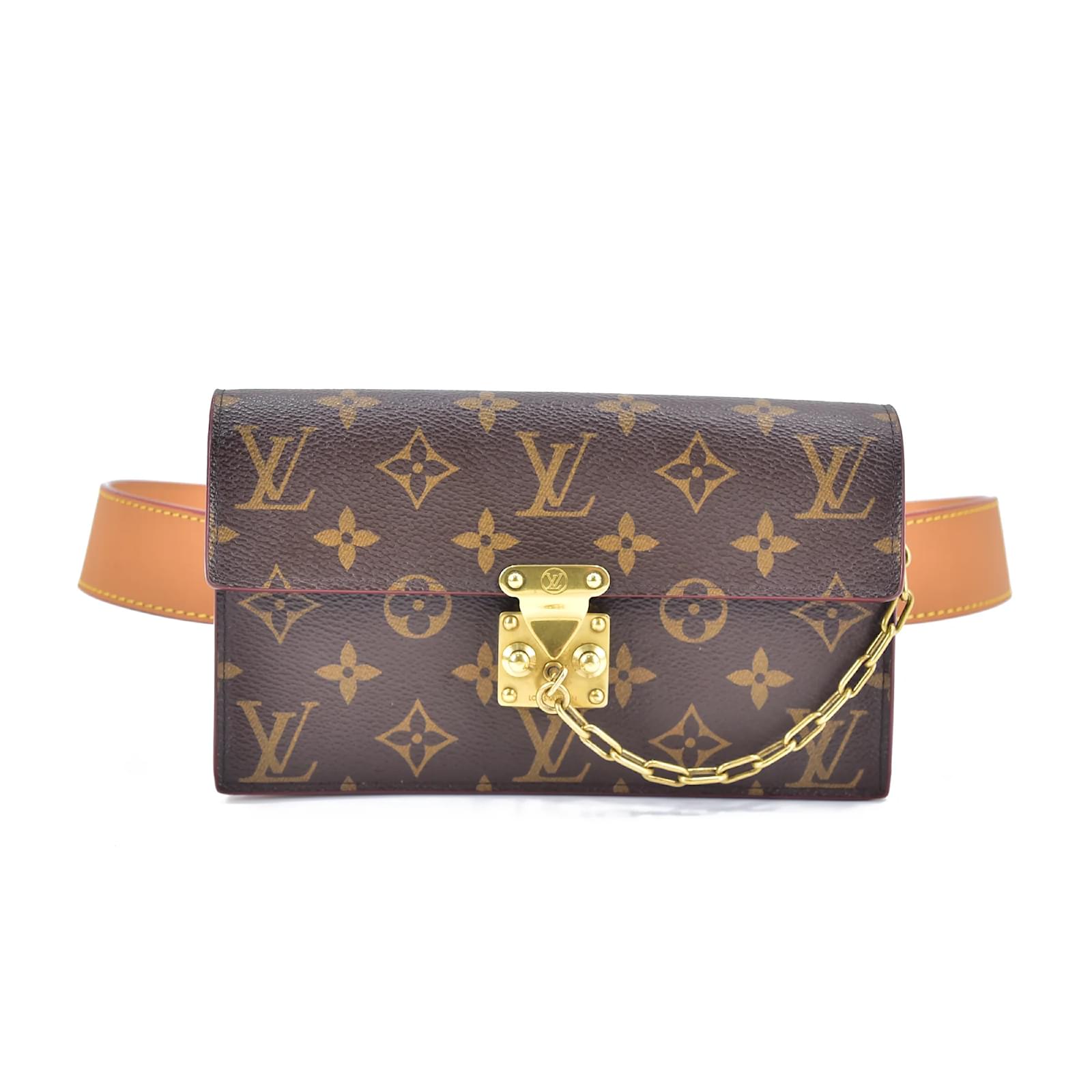Louis Vuitton Monogram S Lock Belt Pouch Brown Cloth ref.971146