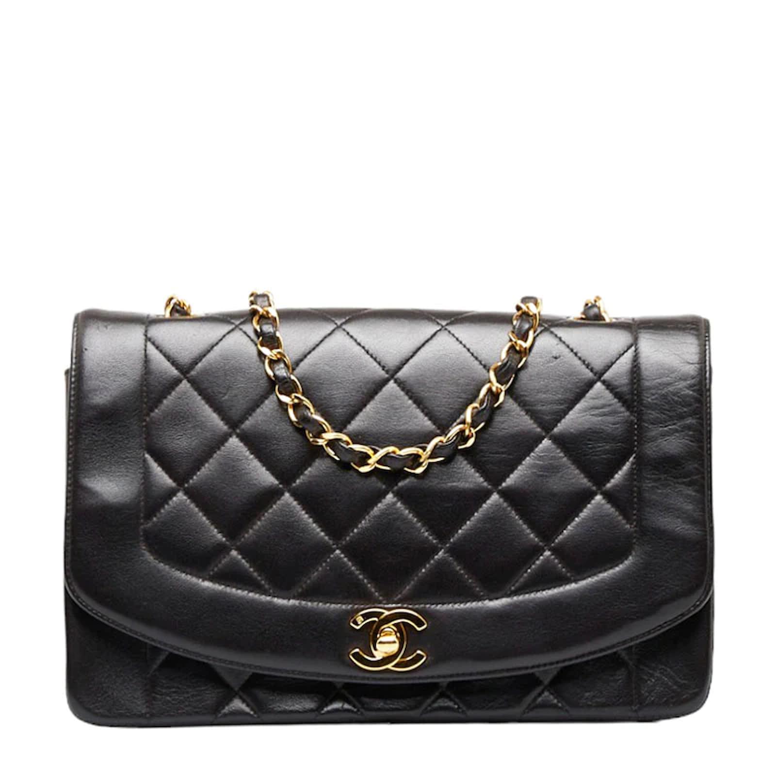 Chanel Diana Flap Crossbody Bag Black Leather Lambskin ref.971578 - Joli  Closet