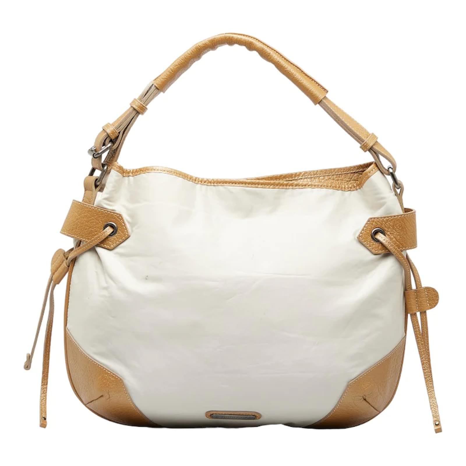 Burberry Beige/Tan Haymarket Check PVC and Leather Shoulder Bag