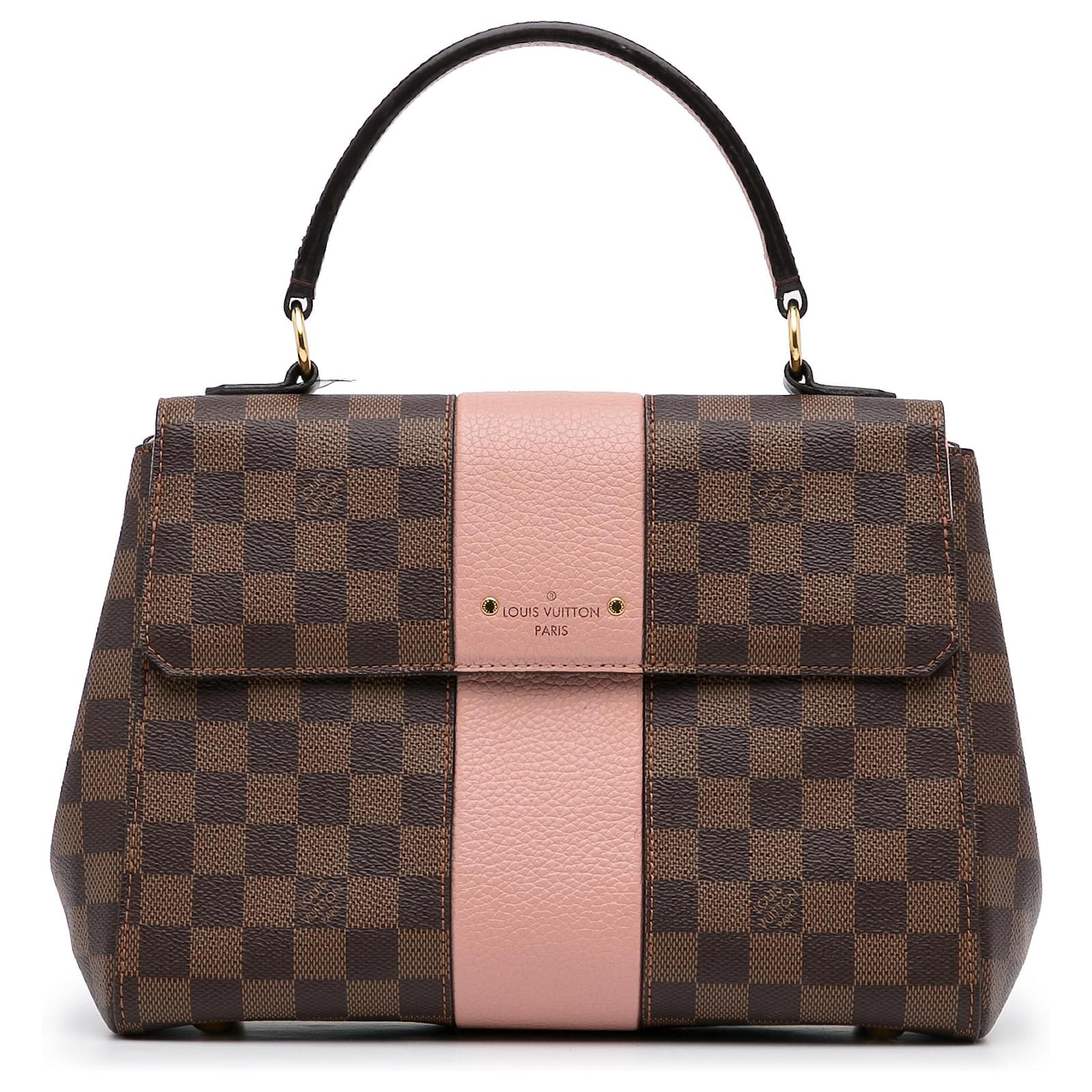 Louis Vuitton Brown Patent Leather & Damier Ebene Embellished