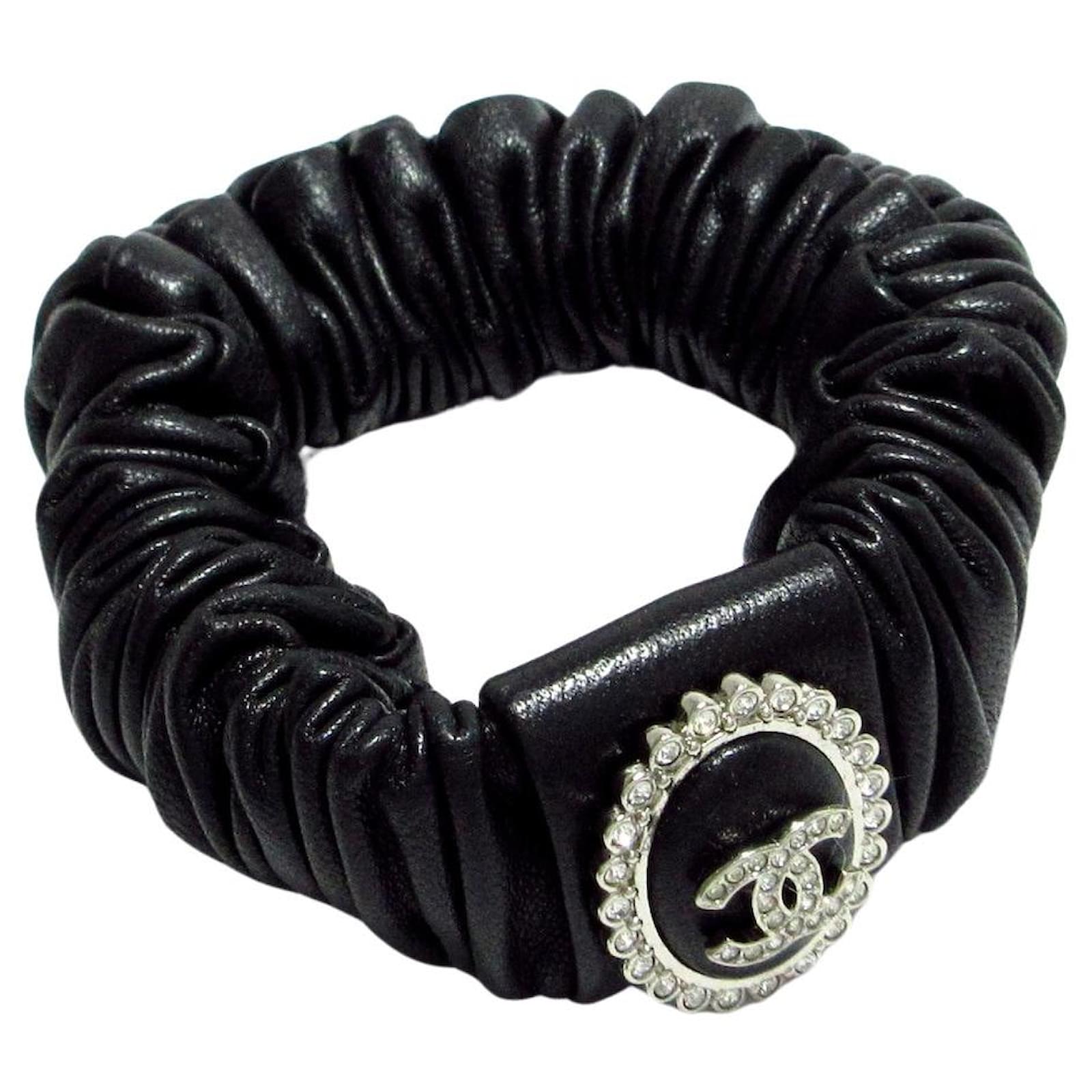 CHANEL 16B COCO logo hair tie hair accessory black