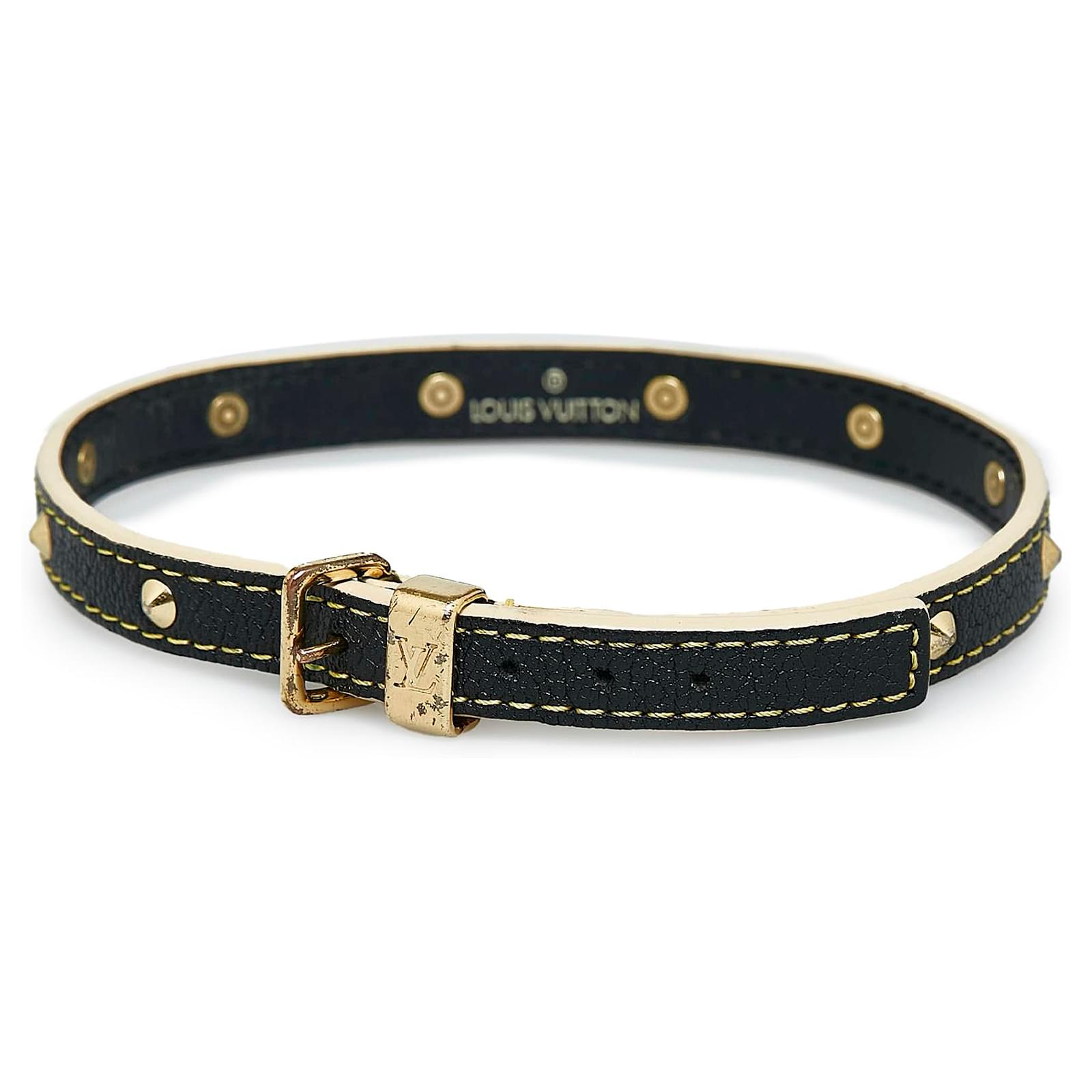 Louis Vuitton Black Studded Suhali Wrap Bracelet Leather Pony-style  calfskin ref.1000954 - Joli Closet