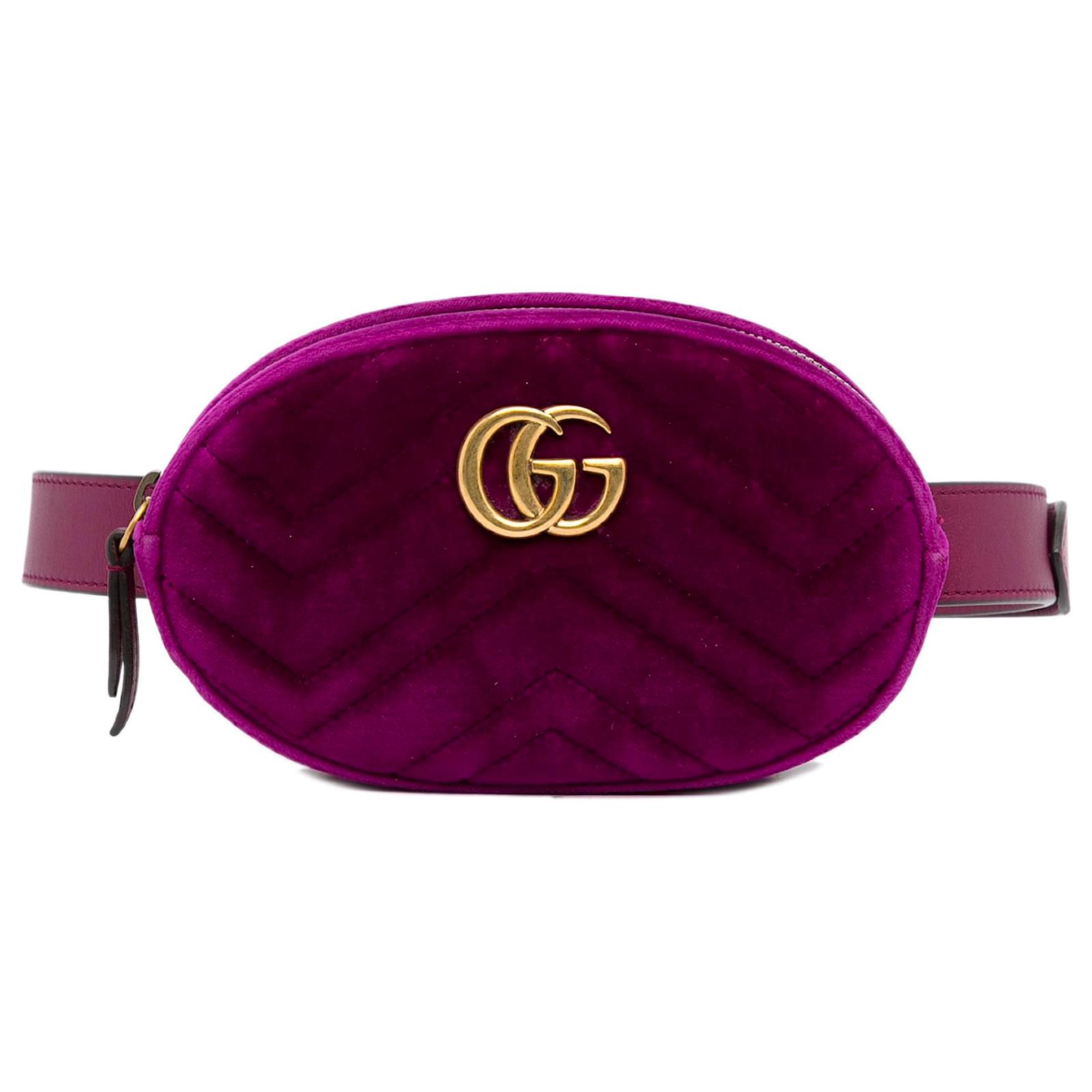 Gucci Red GG Marmont Matelasse Leather Belt Bag Pony-style