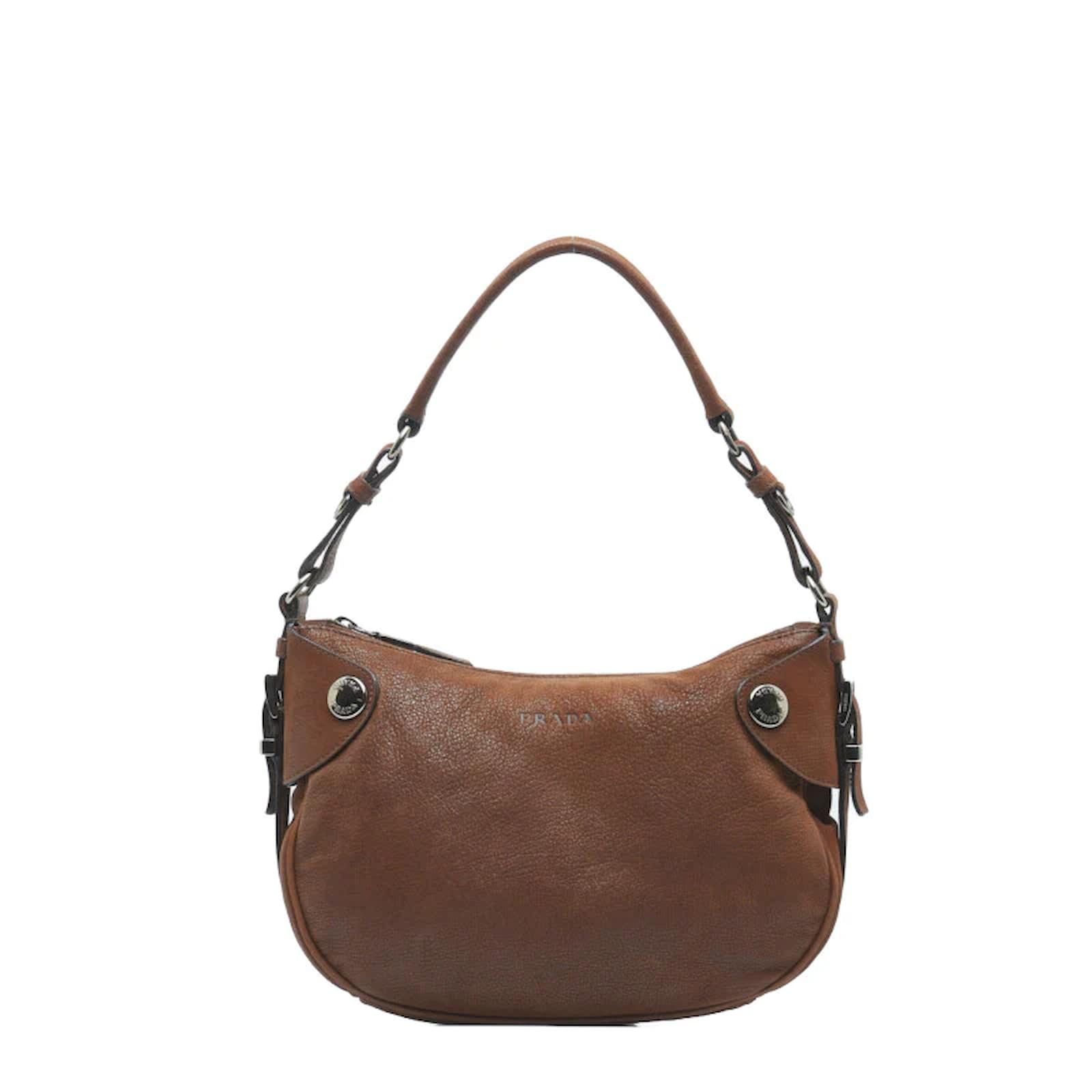 Prada Vintage - Leather Hobo Bag - Brown - Leather Handbag