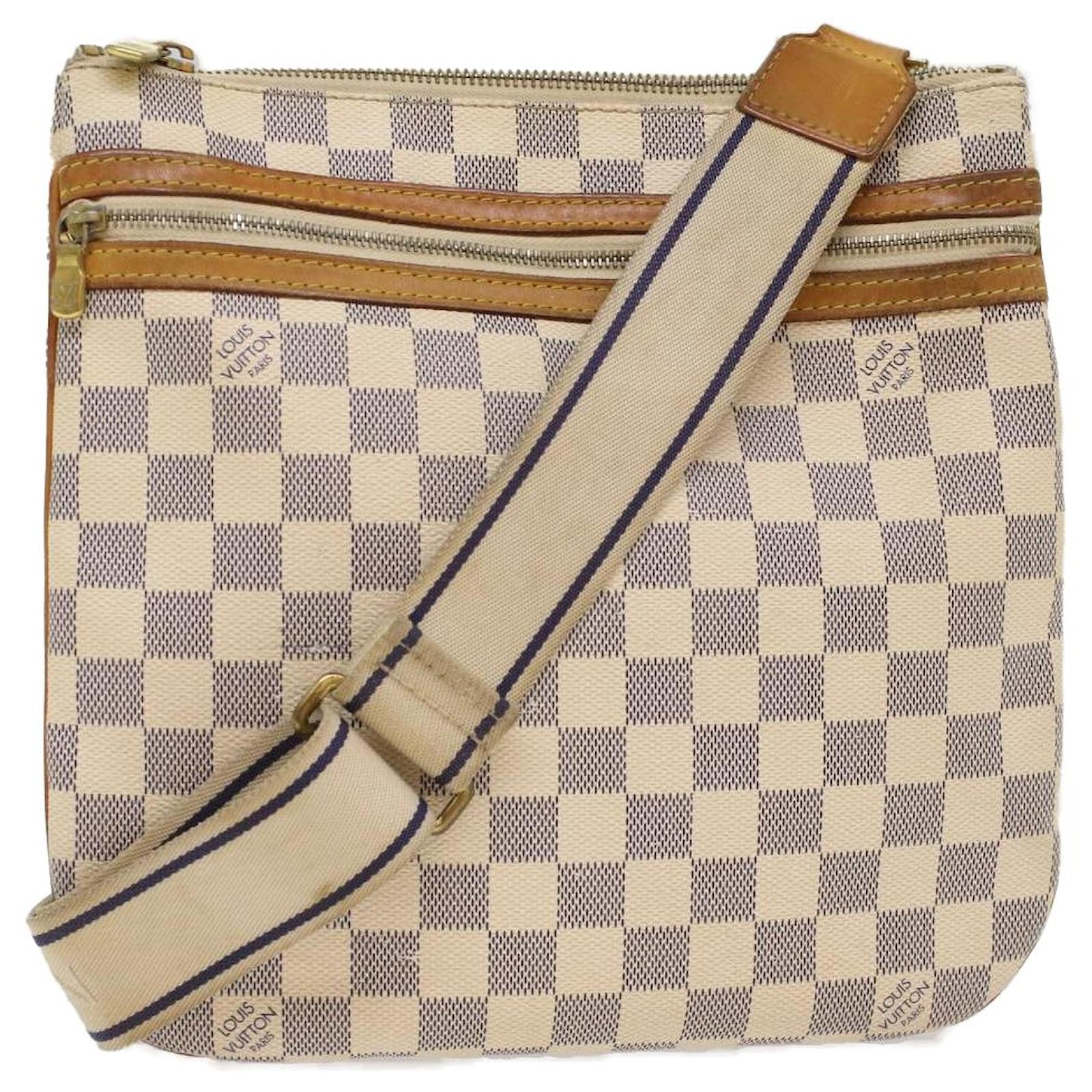 White Louis Vuitton Damier Azur Pochette Bosphore Crossbody Bag