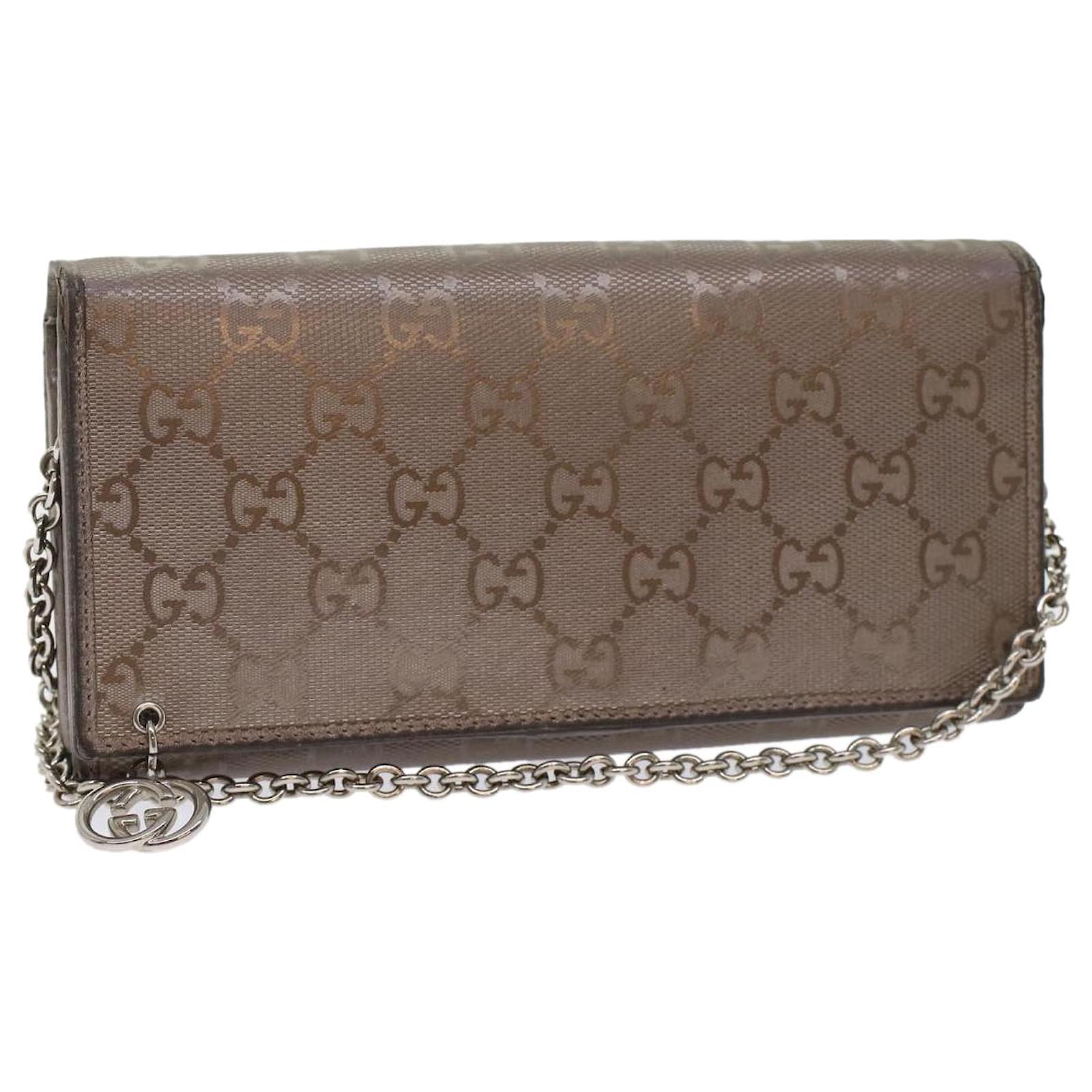 GUCCI 財布 GUCCI GG Canvas Chain Wallet Brown 224262 Auth th3850 ref.1001707