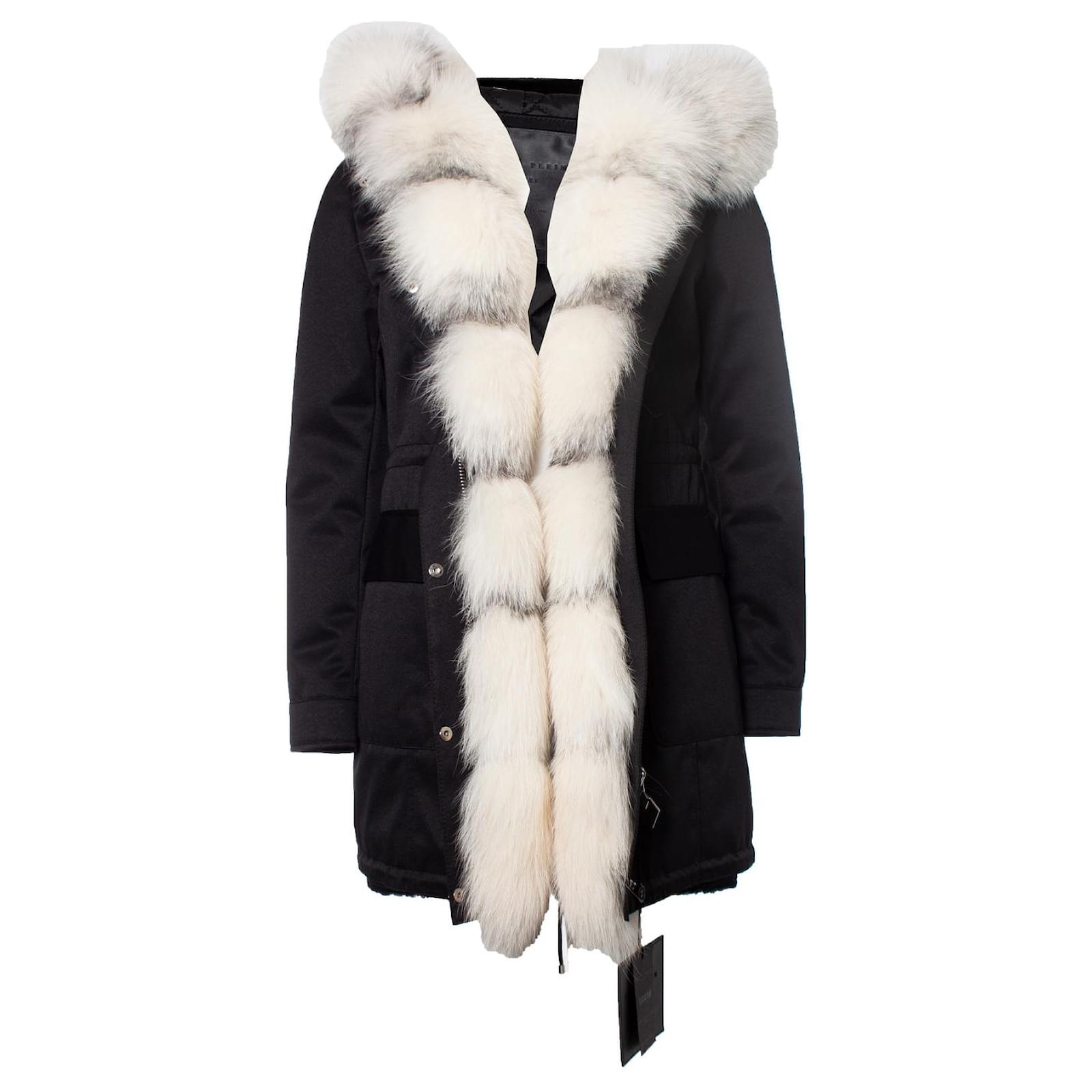 Philipp Plein, fur lined hooded parka Black Cotton ref.1001873