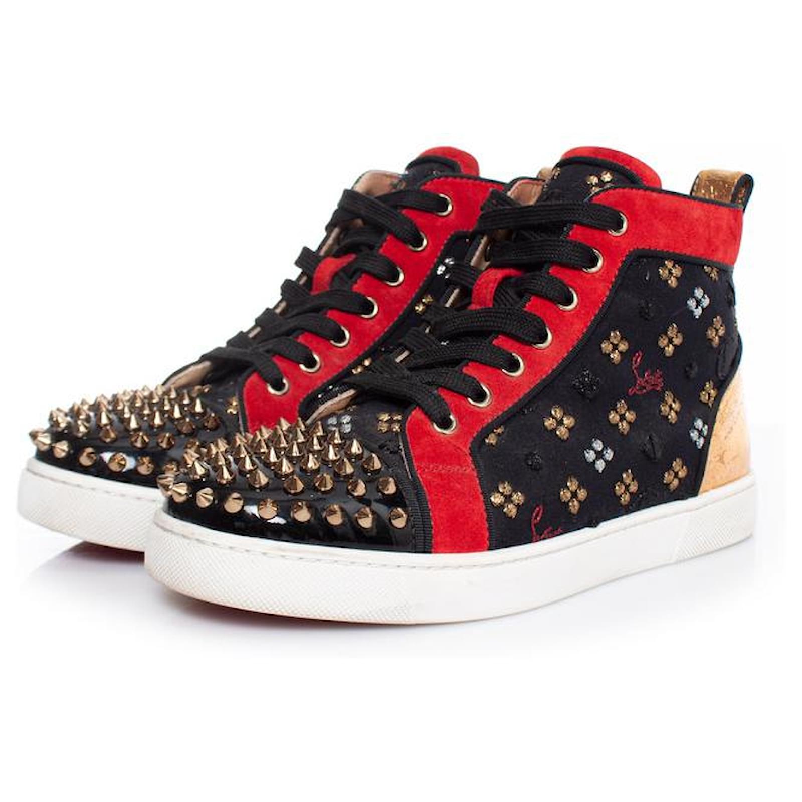 Christian Louboutin Lou Spike High Top Sneaker Mehrfarben Schweden Leder ref.1002078 Joli Closet