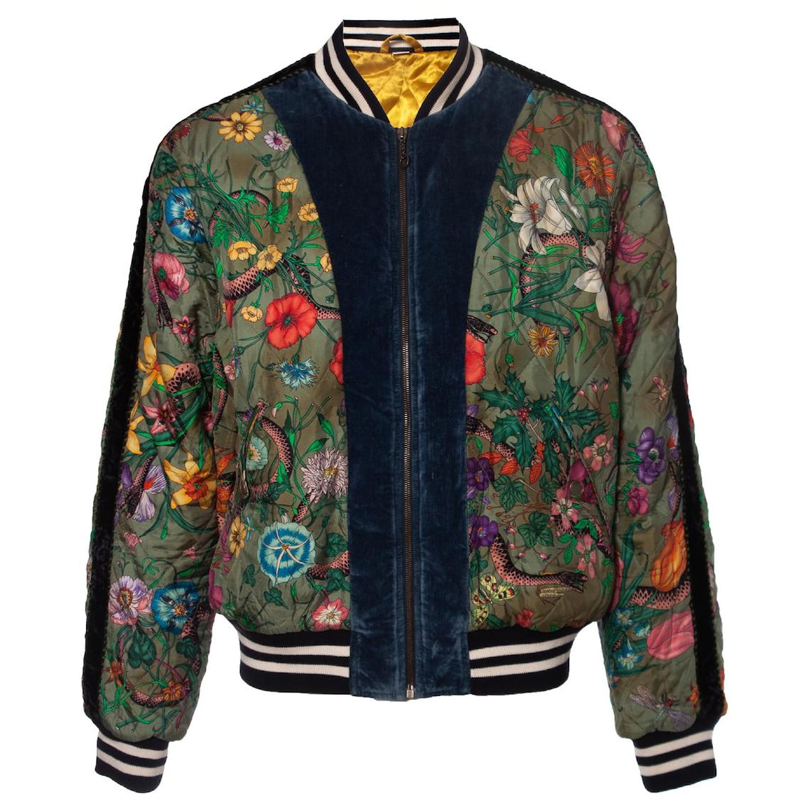 Gruene Bomberjacke Gucci Bomberjacke Damen Gucci Marineblaue/Grüne