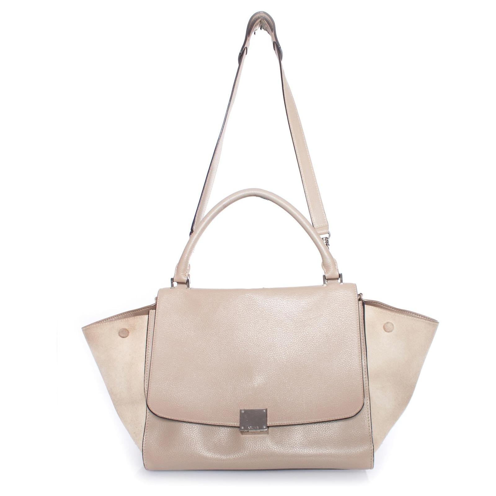 Céline Celine, Trapeze bag in beige. Suede Leather ref.1002488